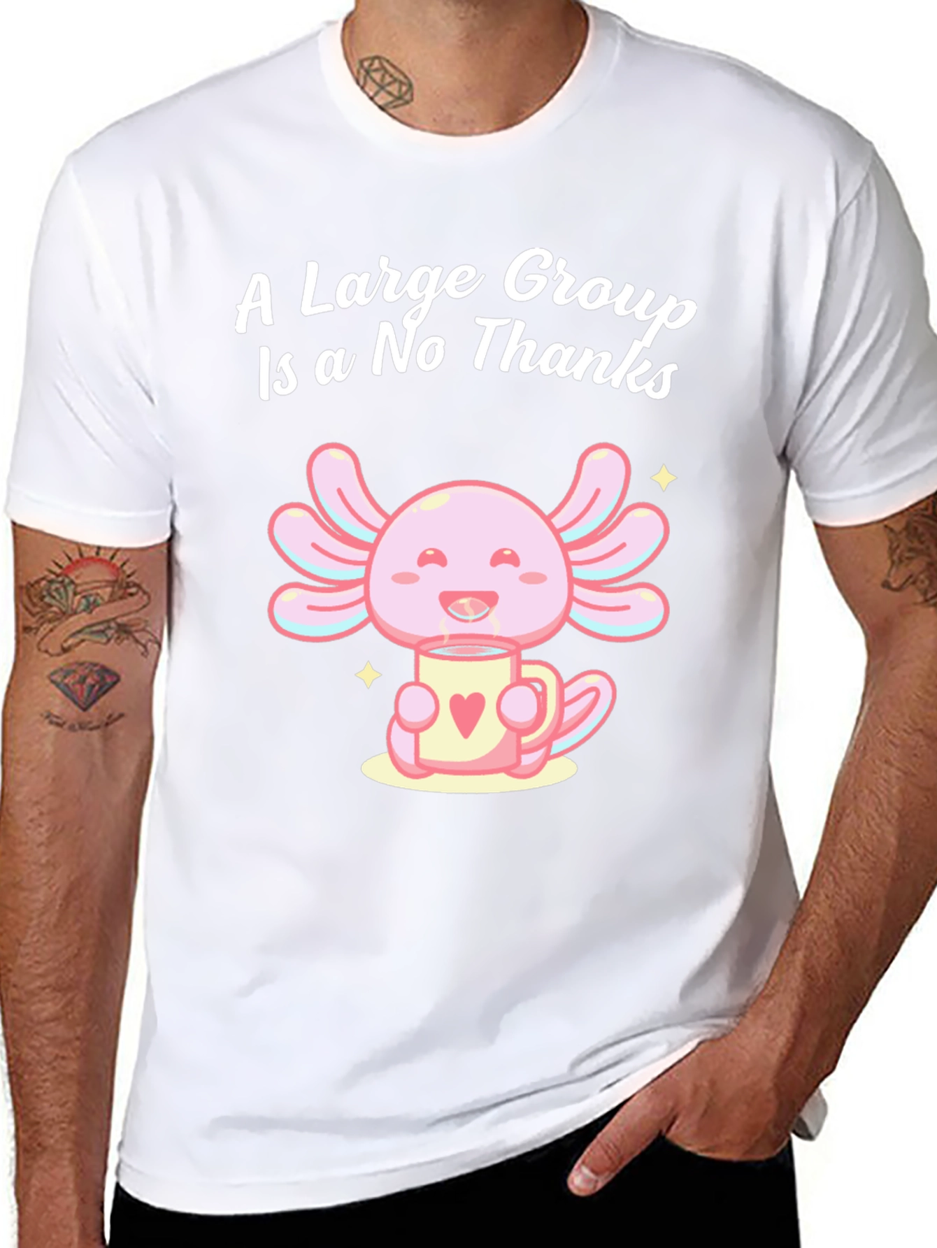 A Large Group is a No Thanks Axolotl T-Shirt
