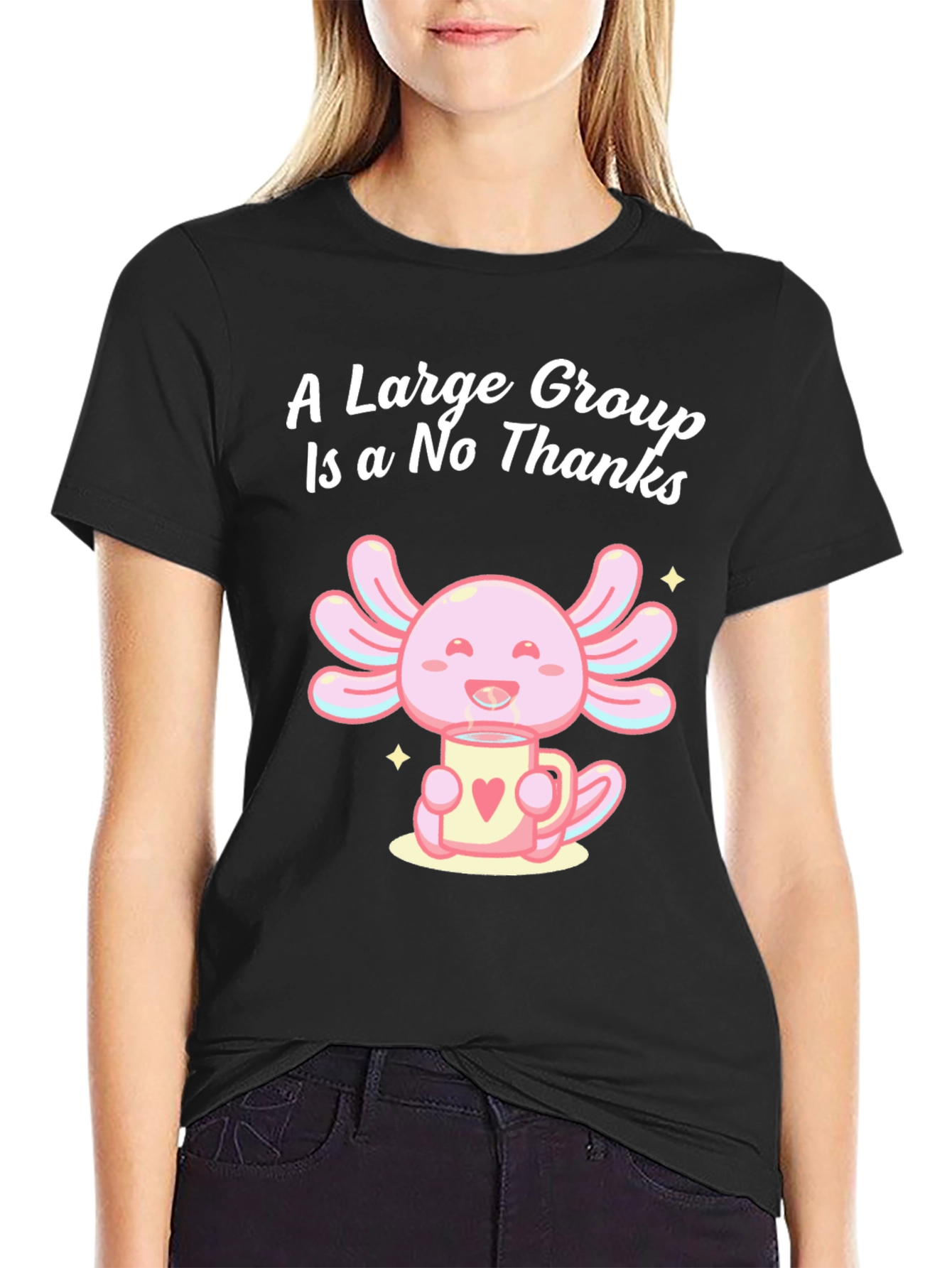 A Large Group is a No Thanks Axolotl T-Shirt