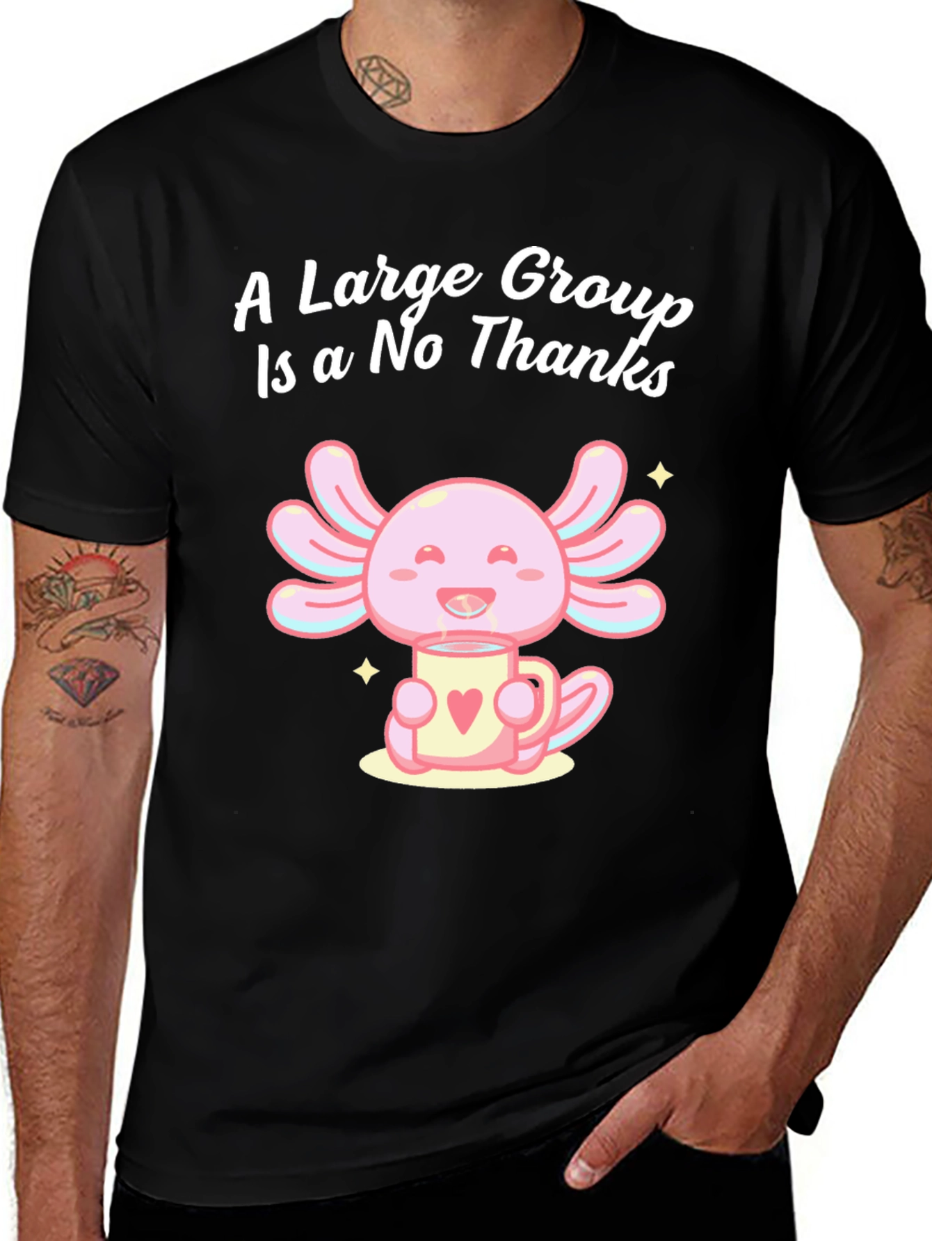 A Large Group is a No Thanks Axolotl T-Shirt