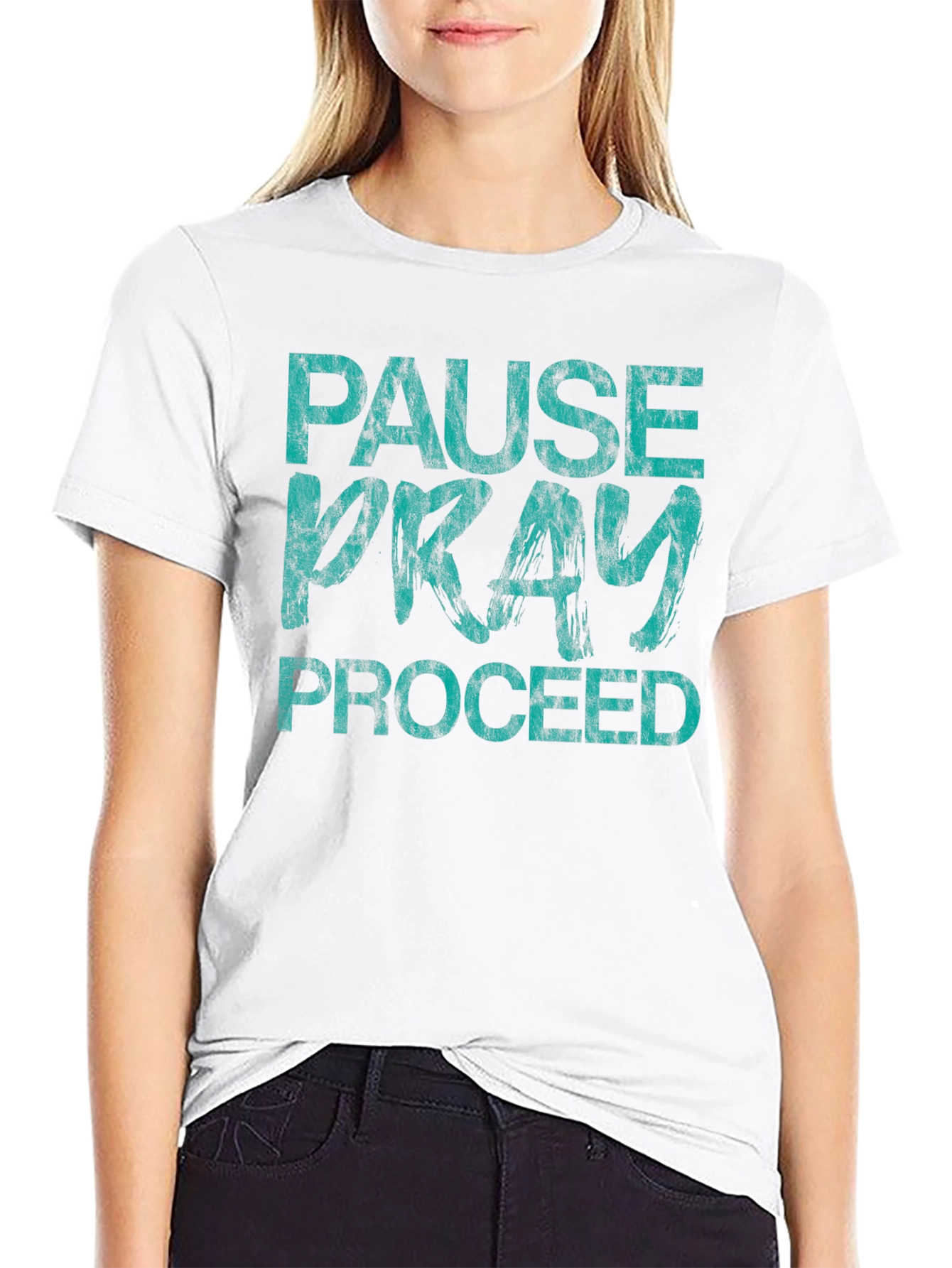 Pause Pray Proceed Graphic Tee - Inspiring Black T-Shirt