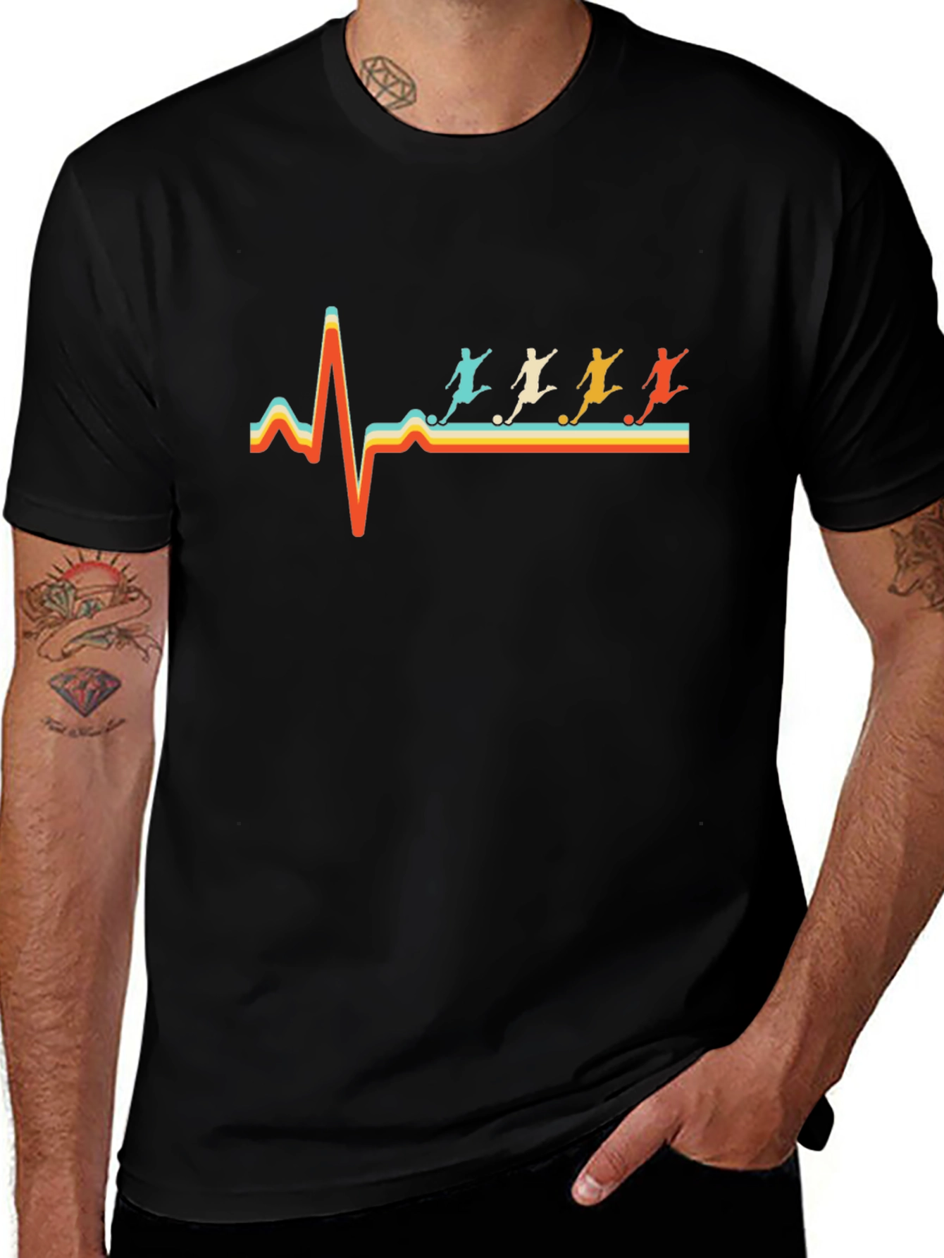 Soccer Heartbeat T-Shirt - Retro Graphic Tee