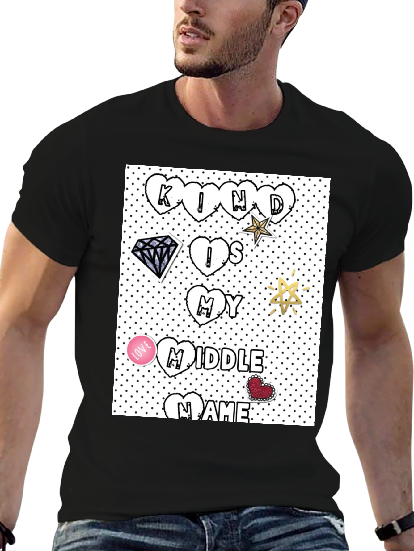 Kind is My Middle Name Black T-Shirt