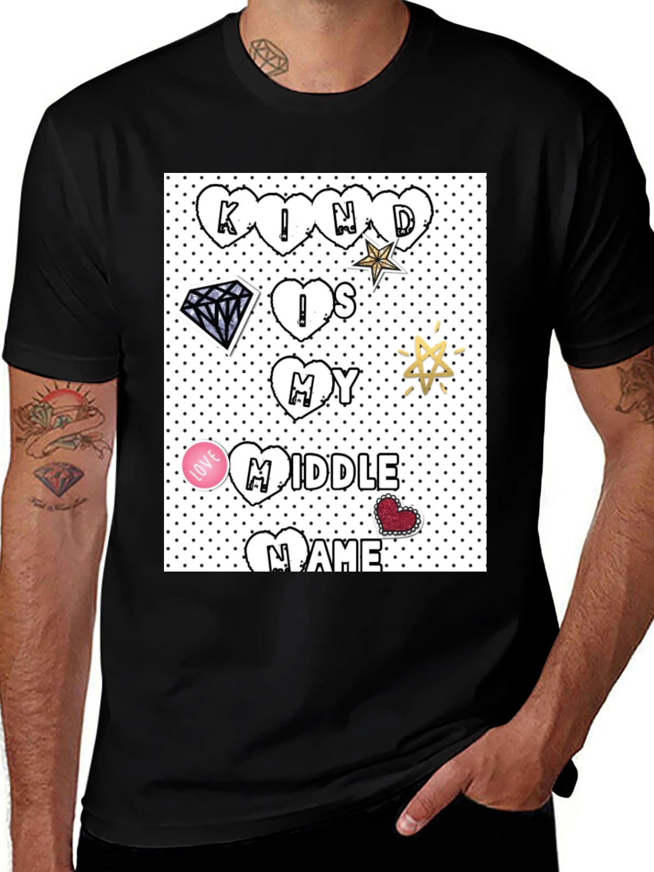 Kind is My Middle Name Black T-Shirt