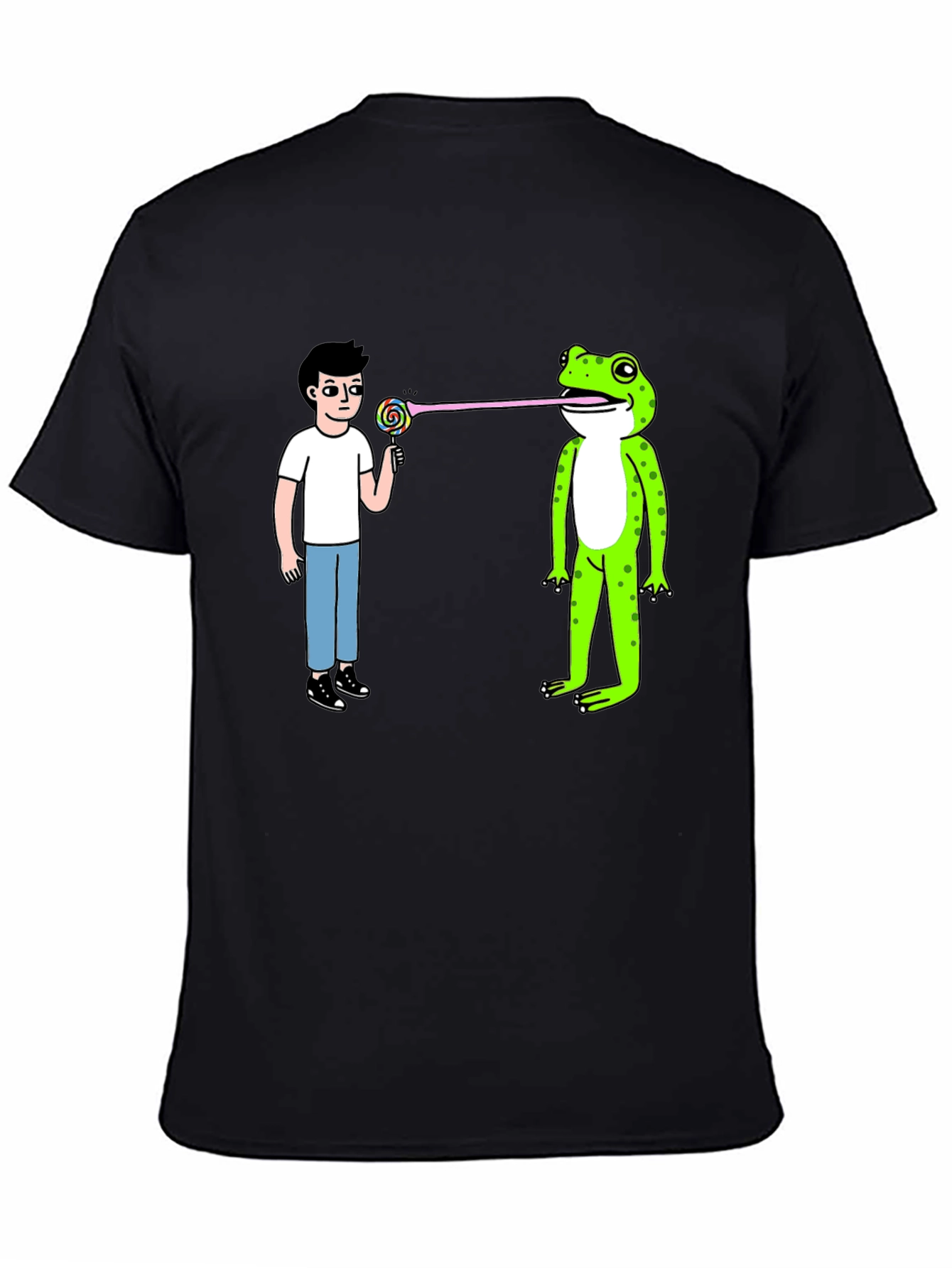 Funny Frog Lollipop Graphic T-Shirt