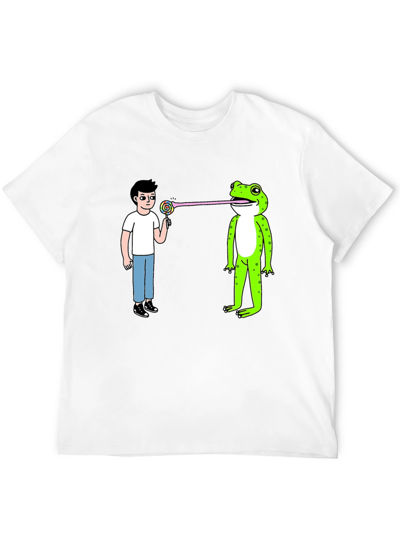Funny Frog Lollipop Graphic T-Shirt