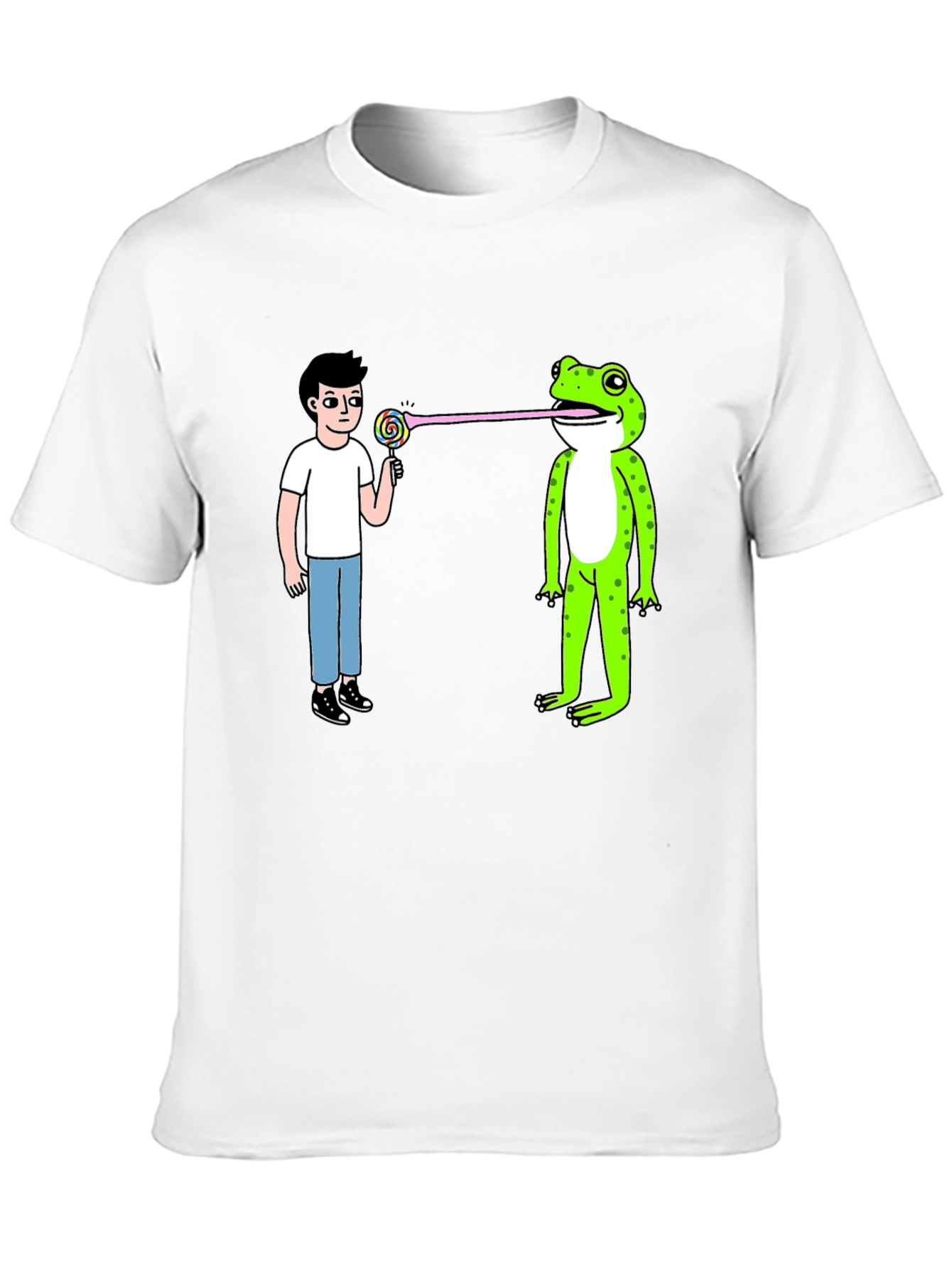 Funny Frog Lollipop Graphic T-Shirt