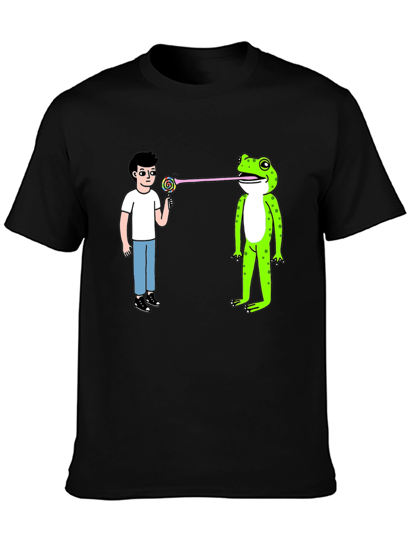Funny Frog Lollipop Graphic T-Shirt