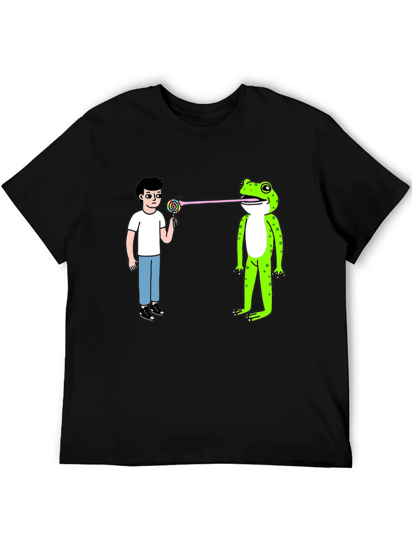Funny Frog Lollipop Graphic T-Shirt