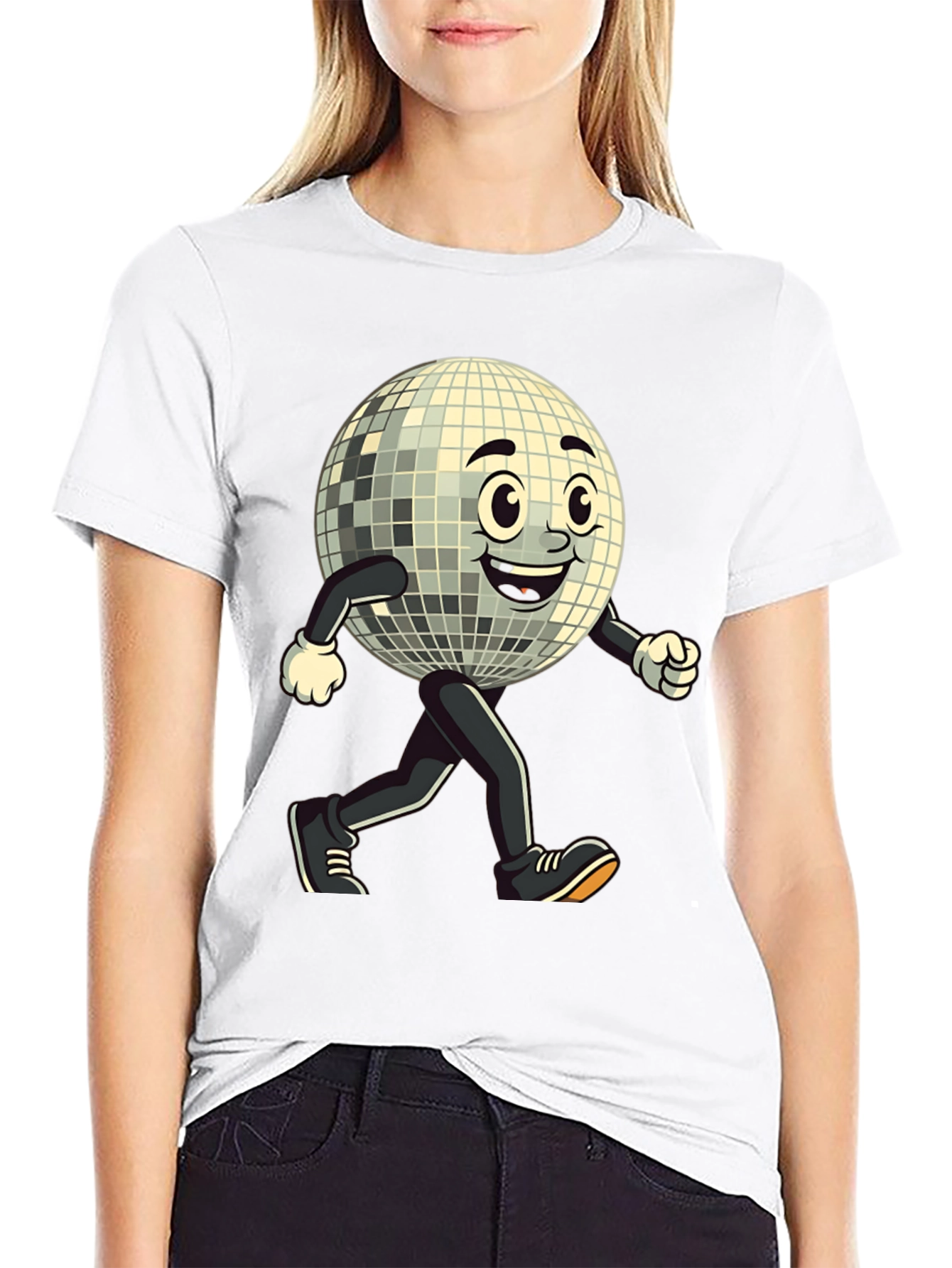 Retro Disco Ball Run T-Shirt - Groovy Design