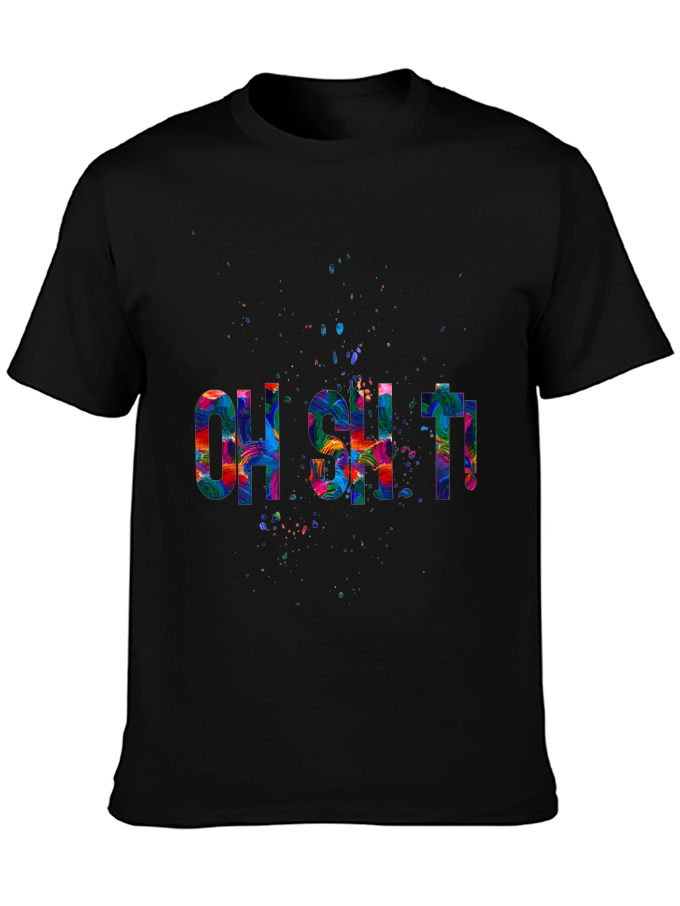 Oh Shit! Graphic Print Mens Black T-Shirt