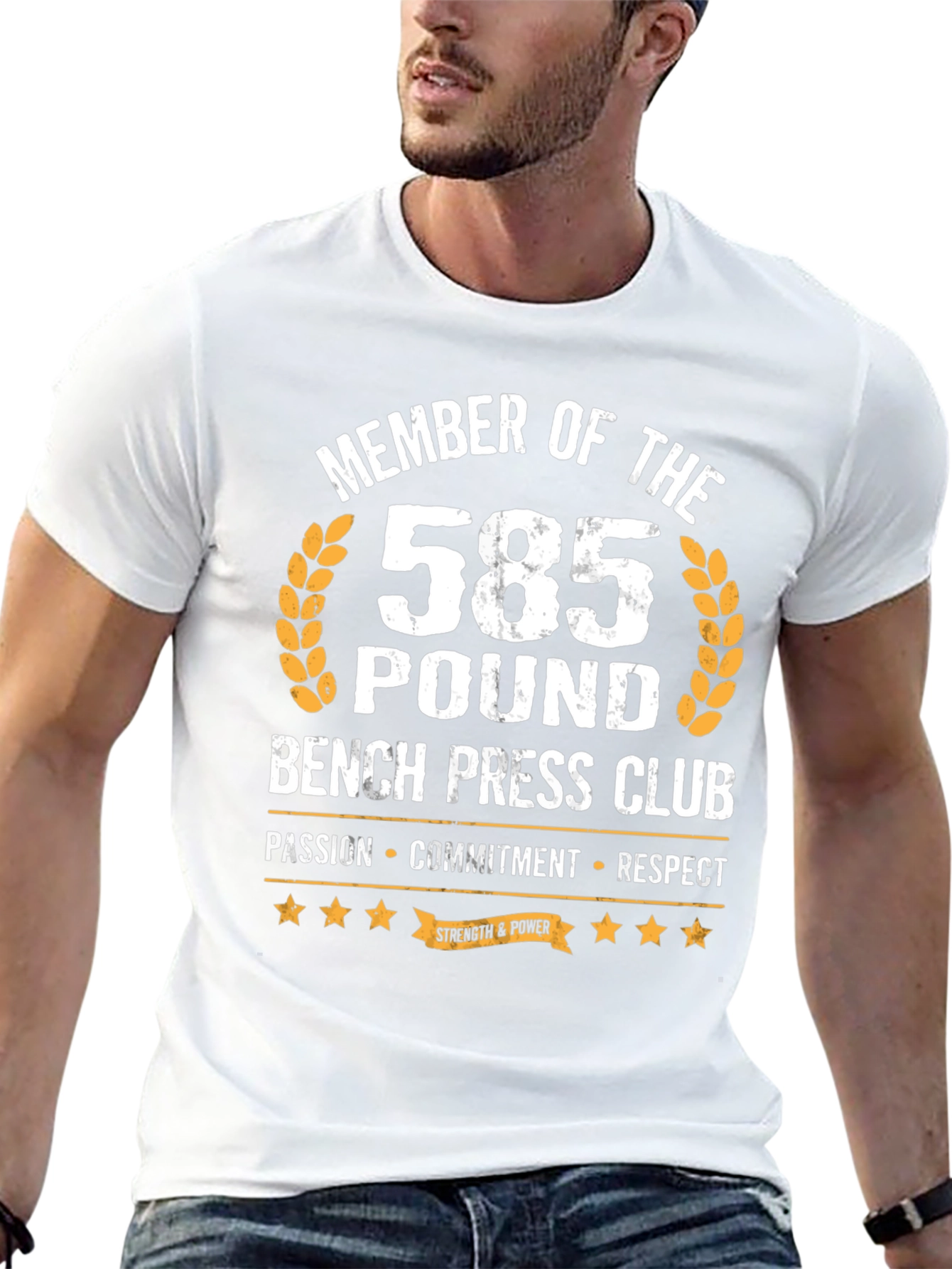 585 Pound Bench Press Club T-Shirt