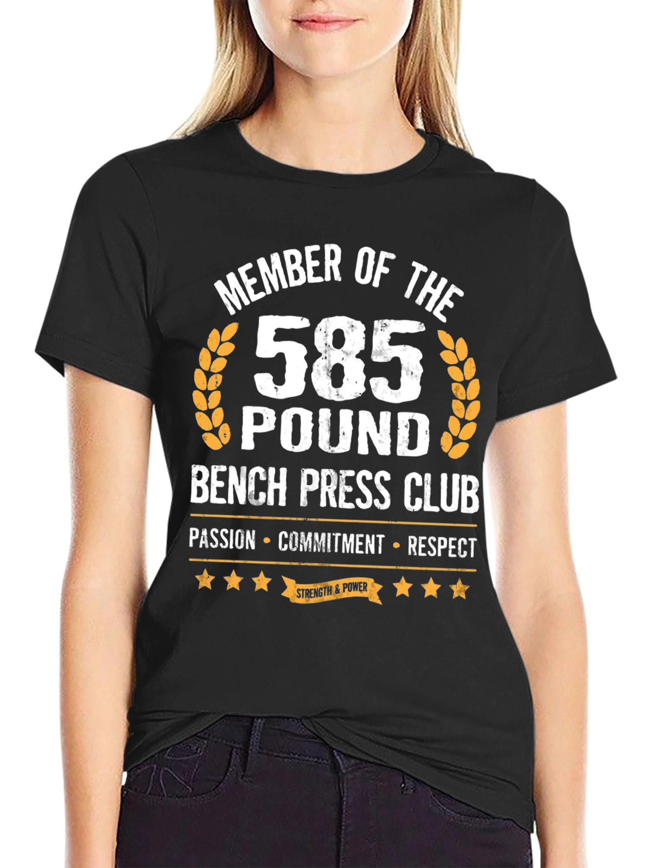 585 Pound Bench Press Club T-Shirt