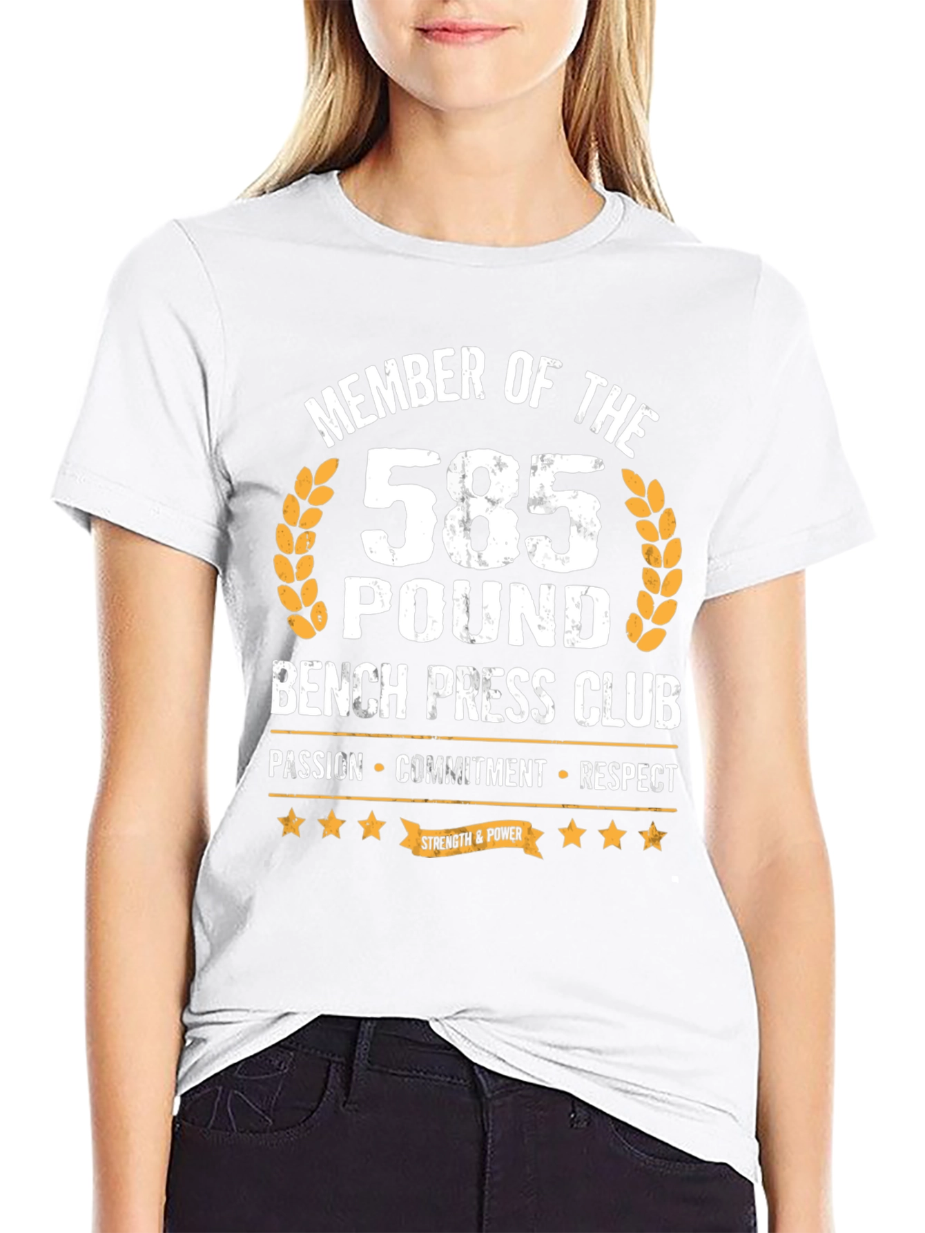 585 Pound Bench Press Club T-Shirt
