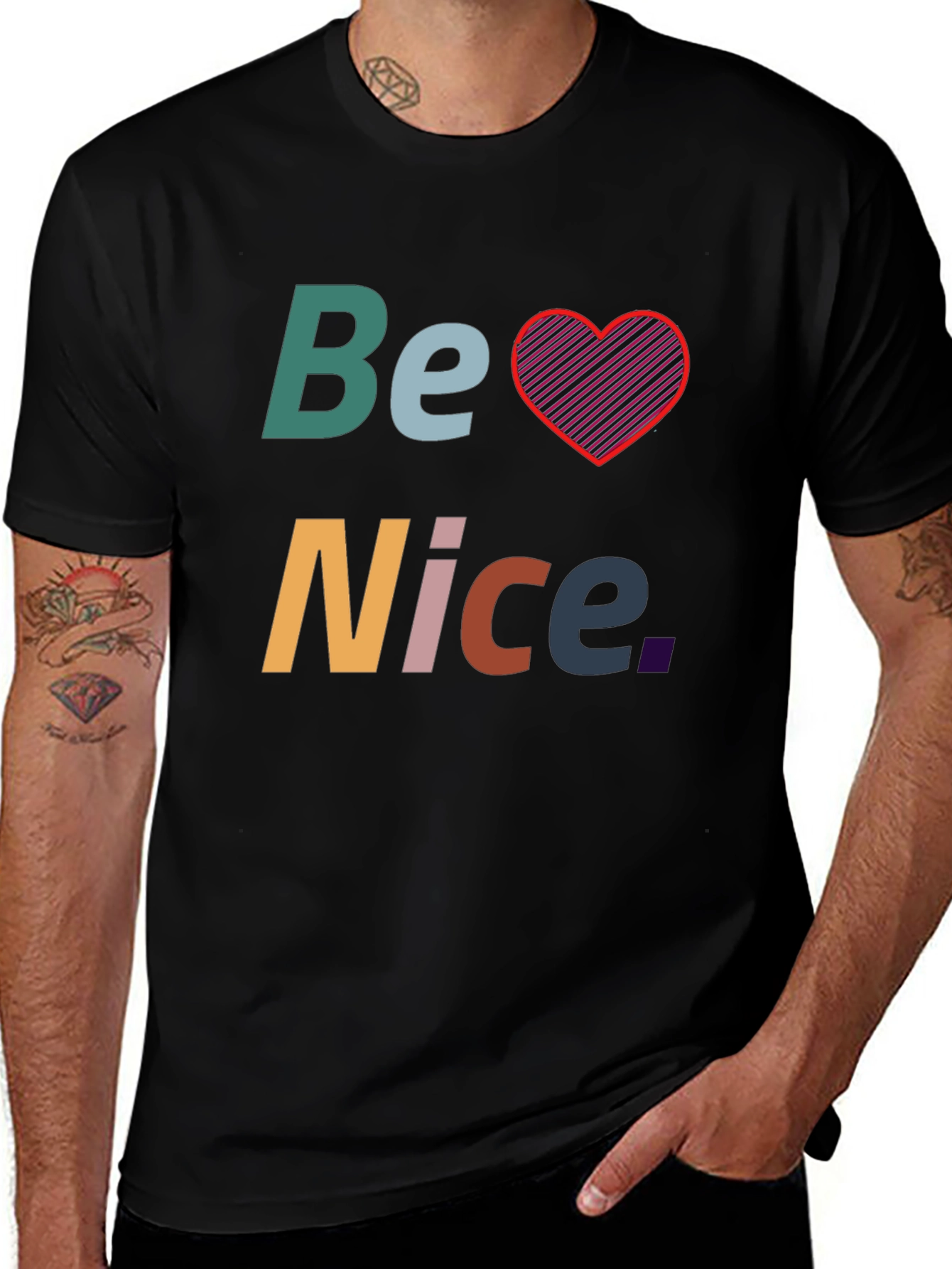 Be Nice Graphic Tee - Black Casual T-Shirt