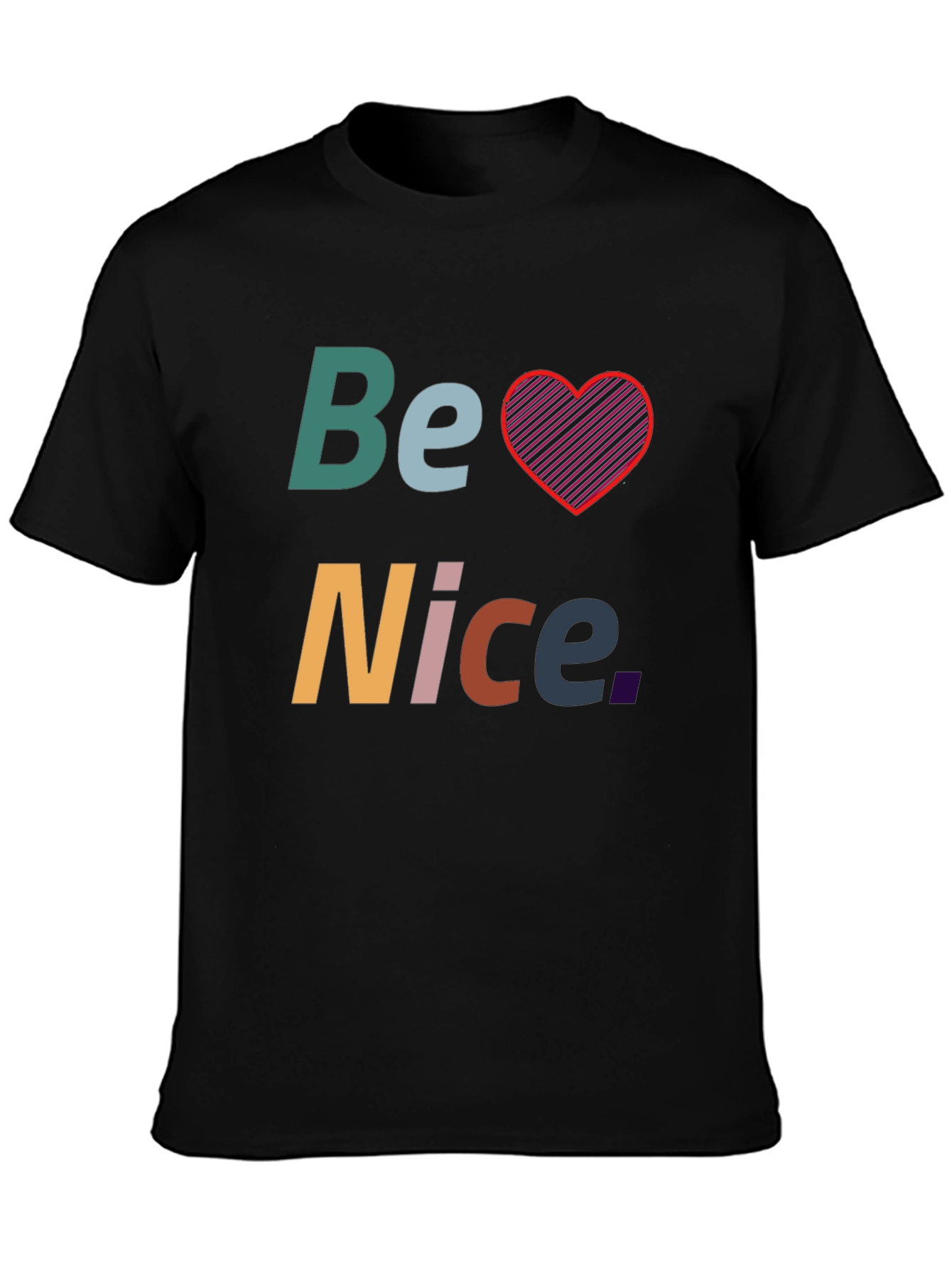 Be Nice Graphic Tee - Black Casual T-Shirt