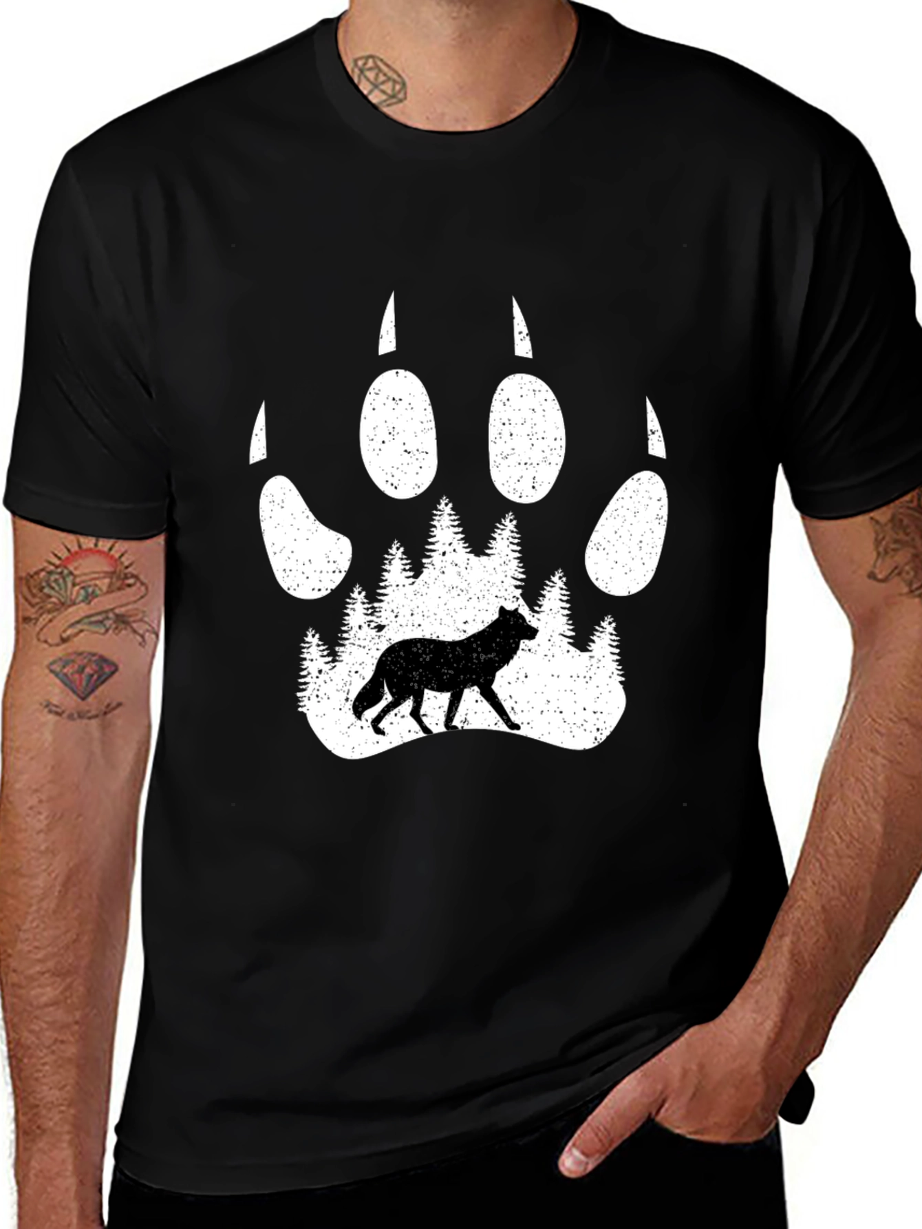 Wolf Paw Print Graphic Tee
