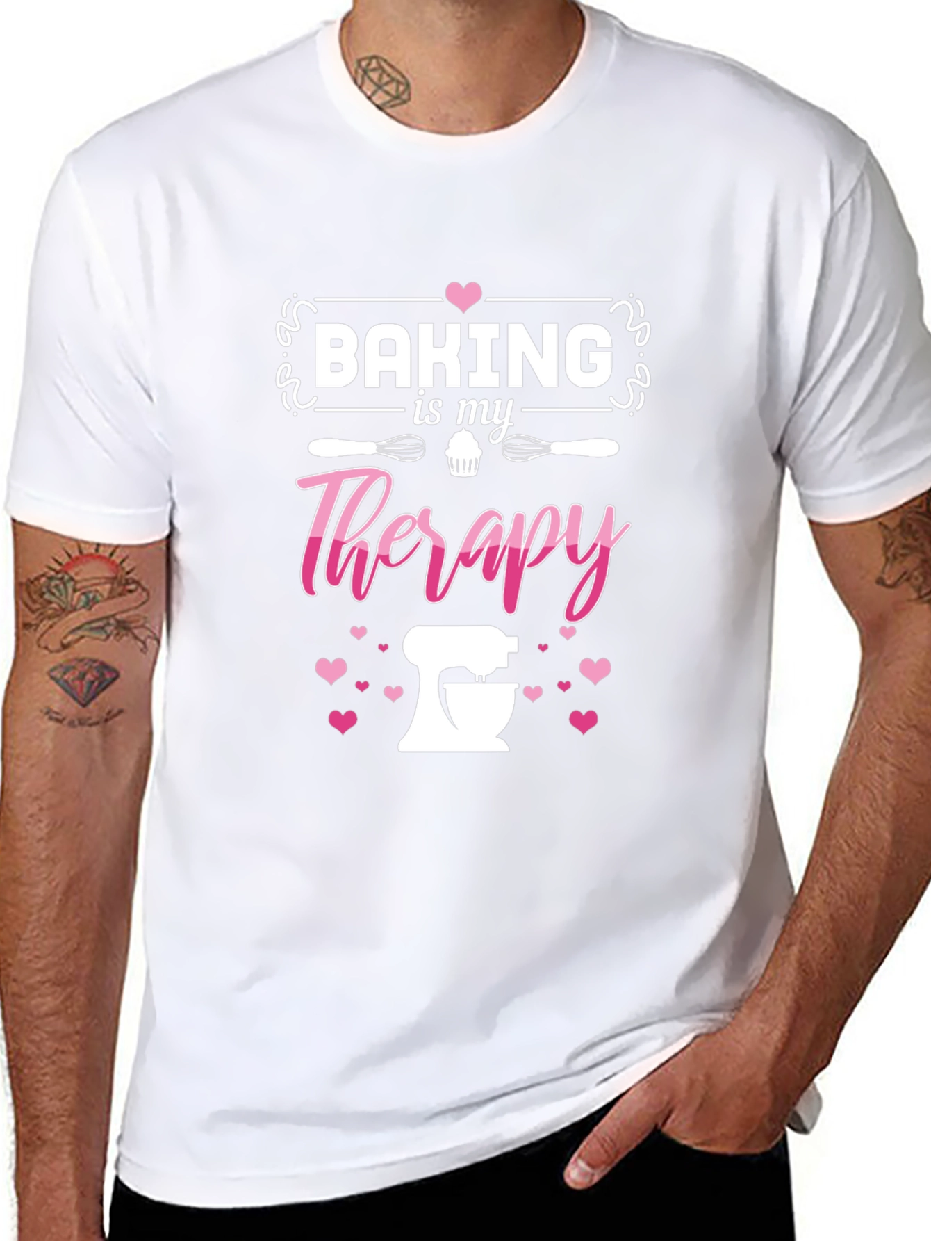 Baking is My Therapy Graphic Tee - Black