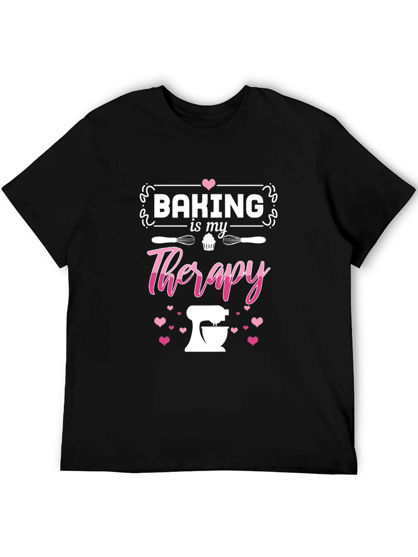 Baking is My Therapy Graphic Tee - Black