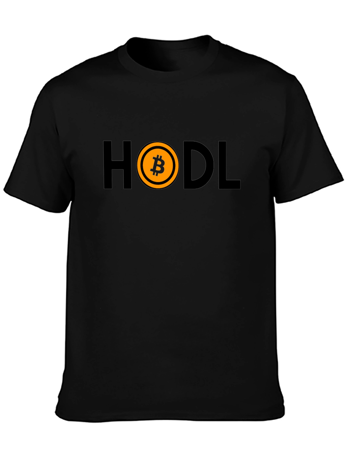 HODL Bitcoin Black T-Shirt Cryptocurrency Design