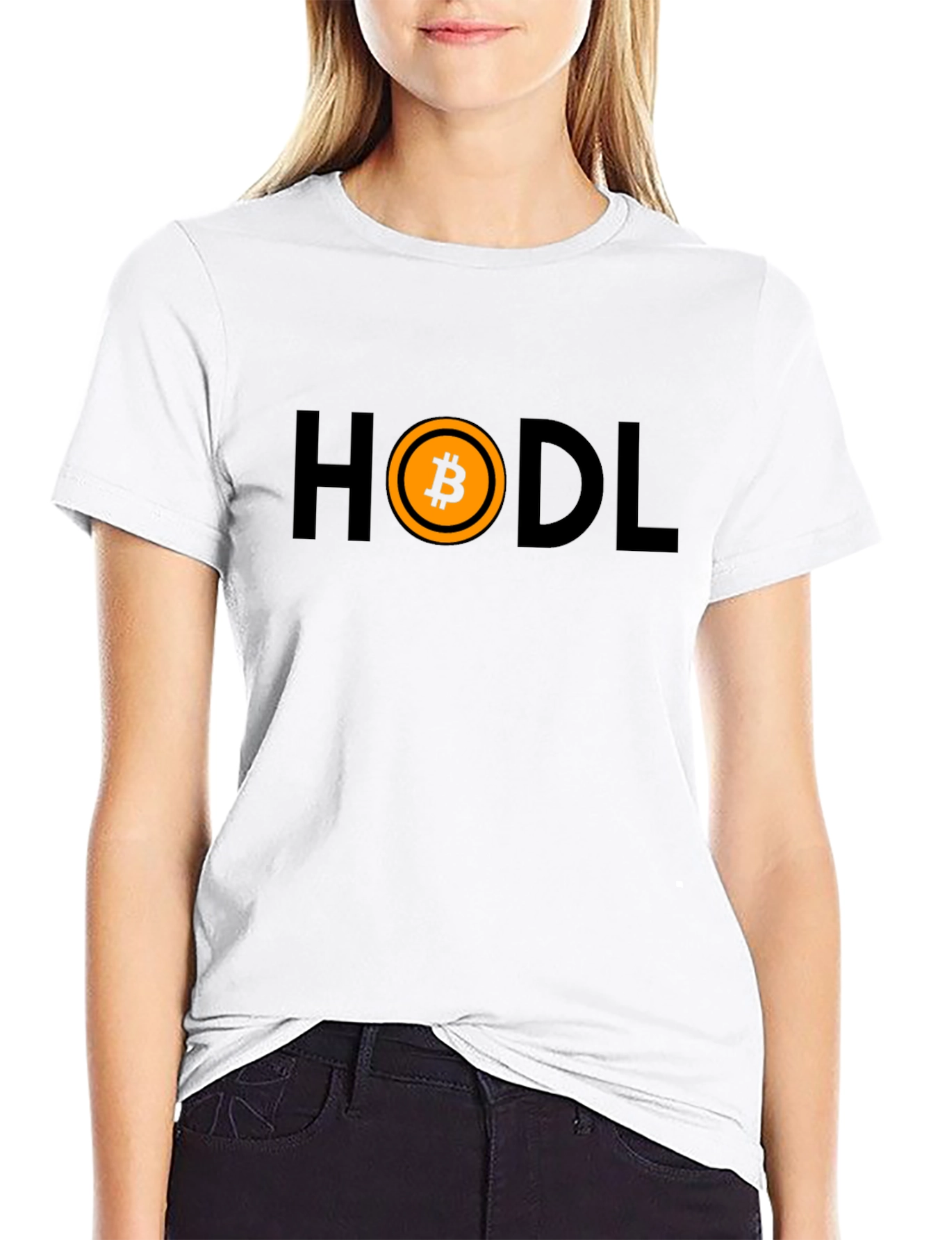 HODL Bitcoin Black T-Shirt Cryptocurrency Design