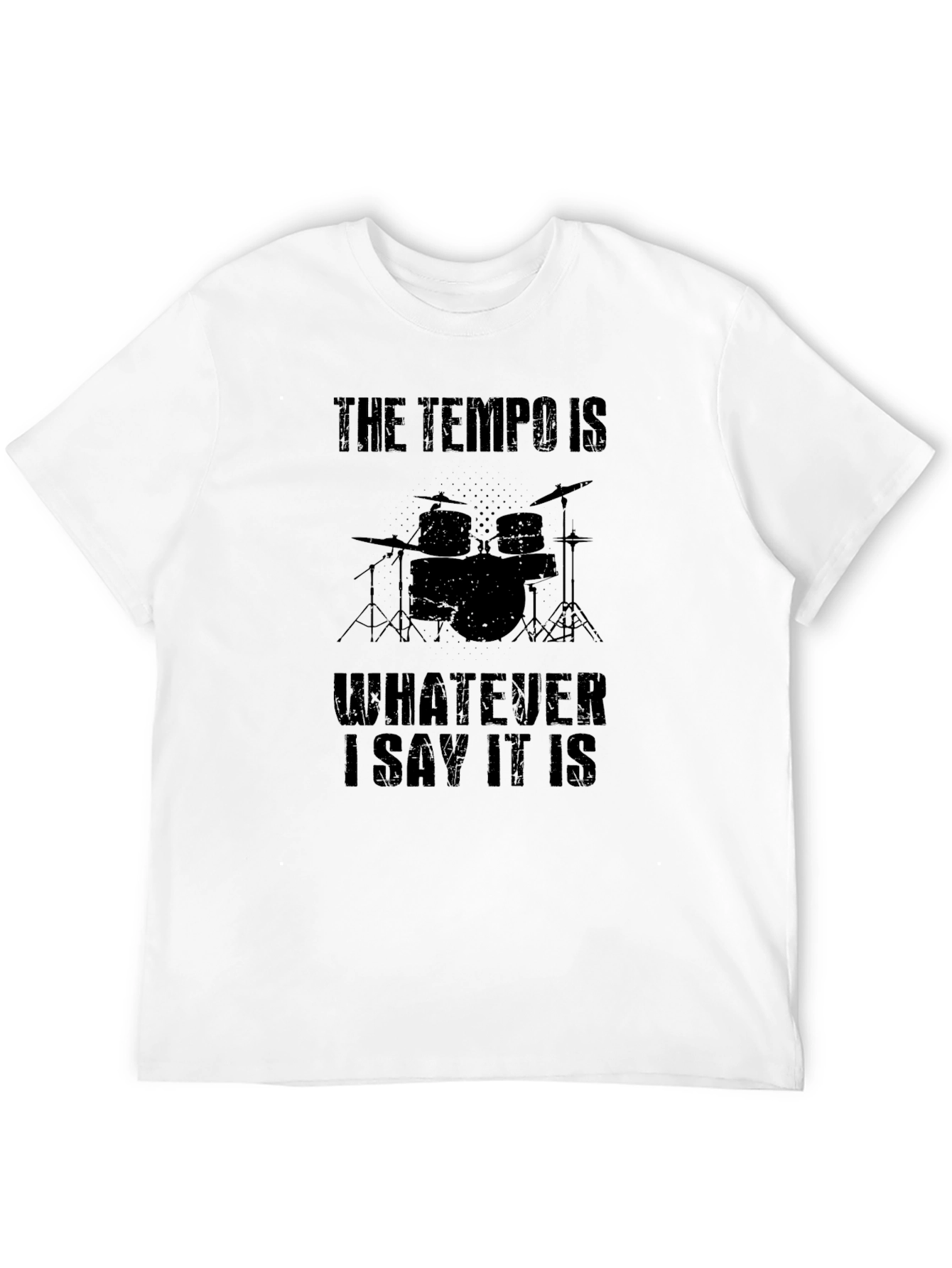 Tempo Drummer Black T-Shirt - Funny Musician Tee