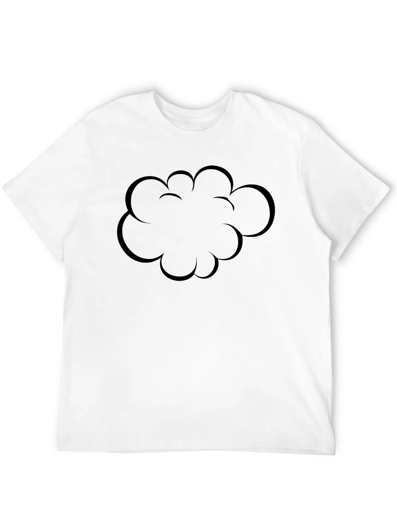 Cartoon Cloud Graphic Black T-Shirt