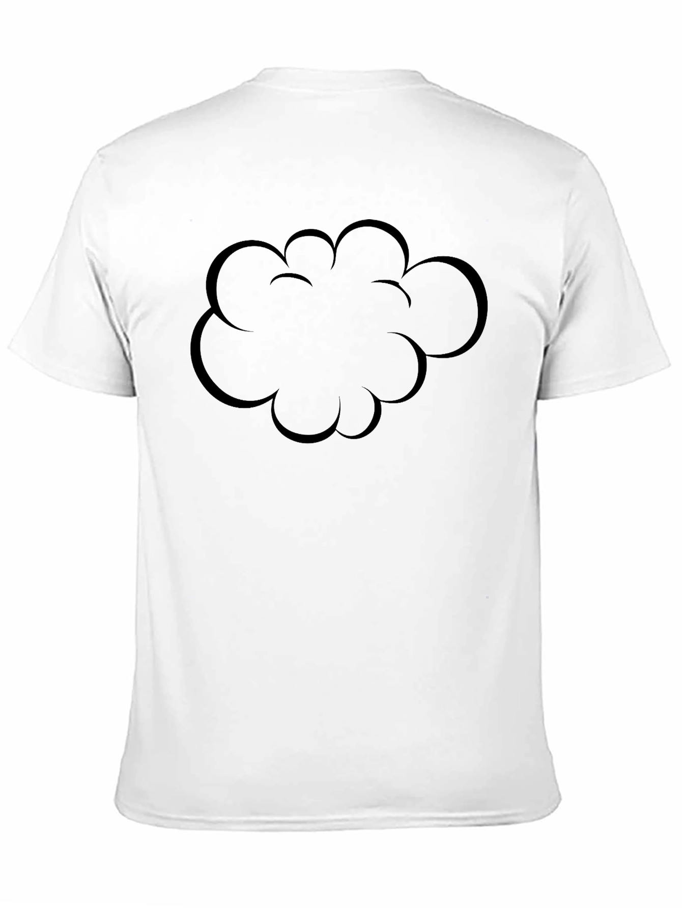Cartoon Cloud Graphic Black T-Shirt