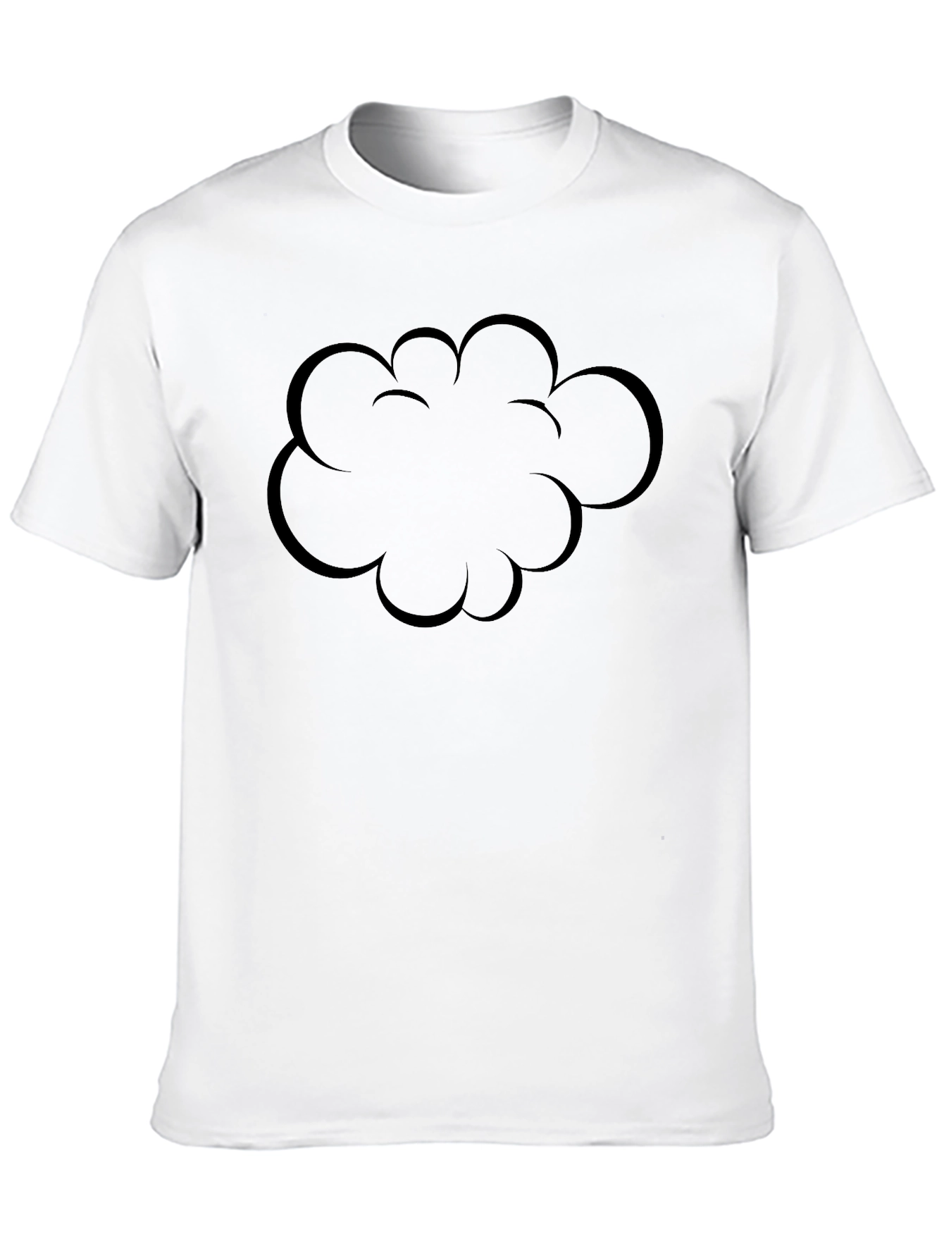Cartoon Cloud Graphic Black T-Shirt