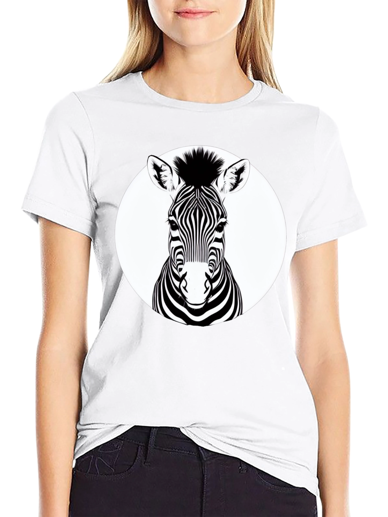 Zebra Graphic Tee - Black Animal Print T-Shirt