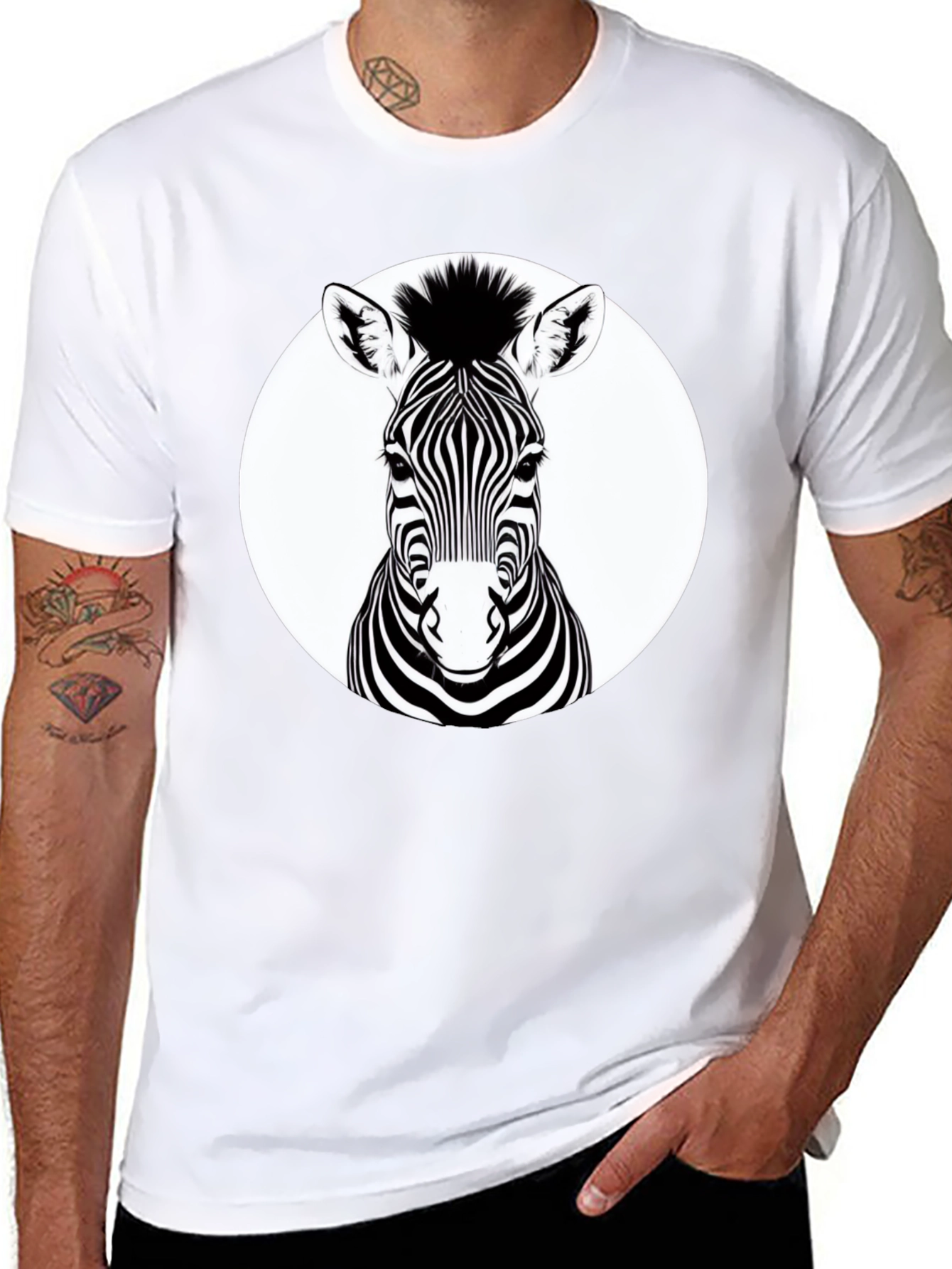 Zebra Graphic Tee - Black Animal Print T-Shirt