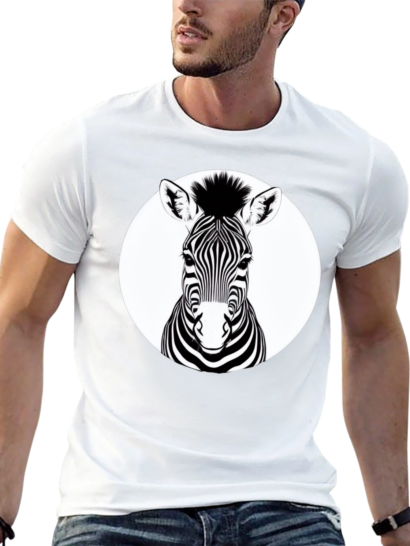 Zebra Graphic Tee - Black Animal Print T-Shirt