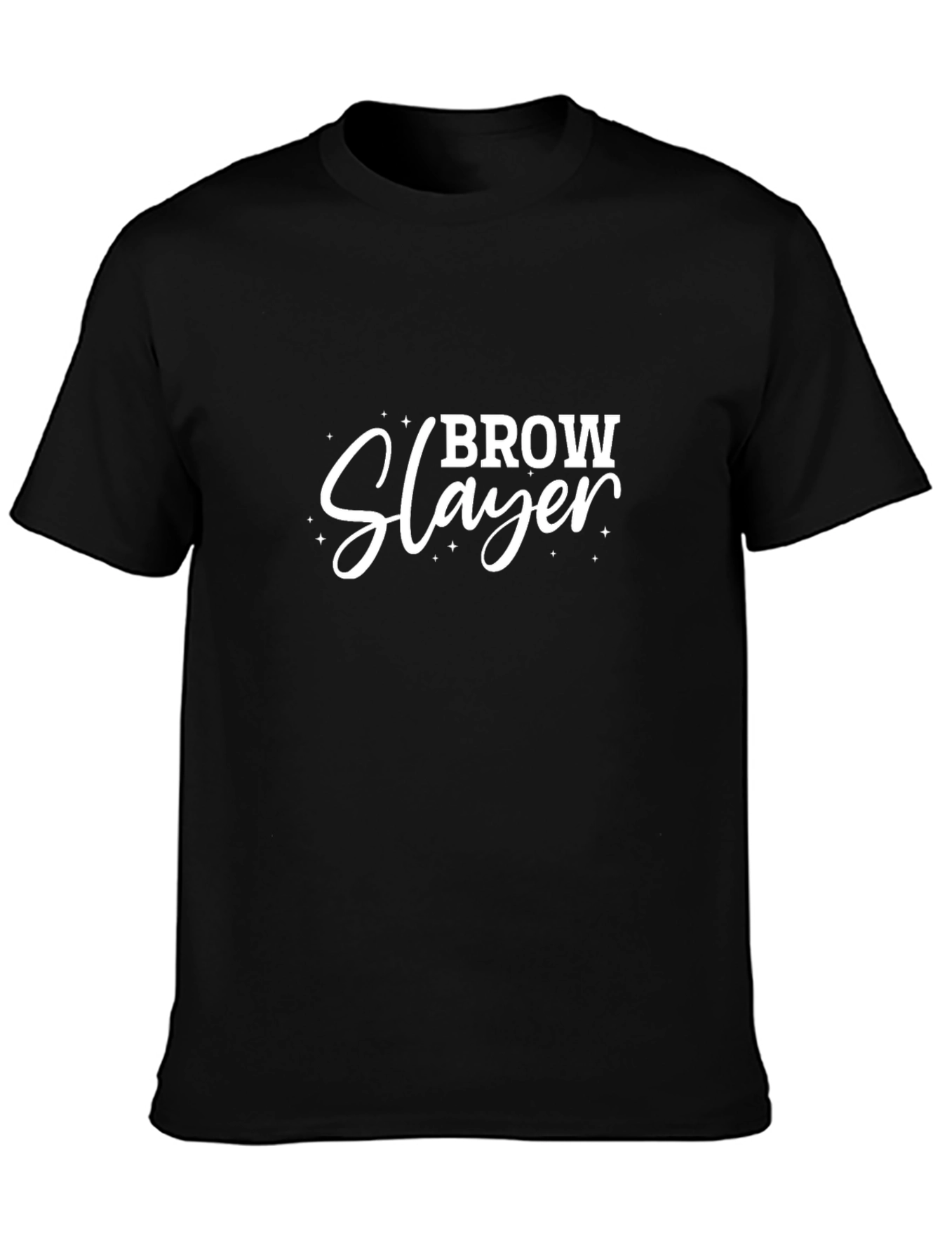 Brow Slayer Graphic Tee - Unisex Black Cotton T-Shirt
