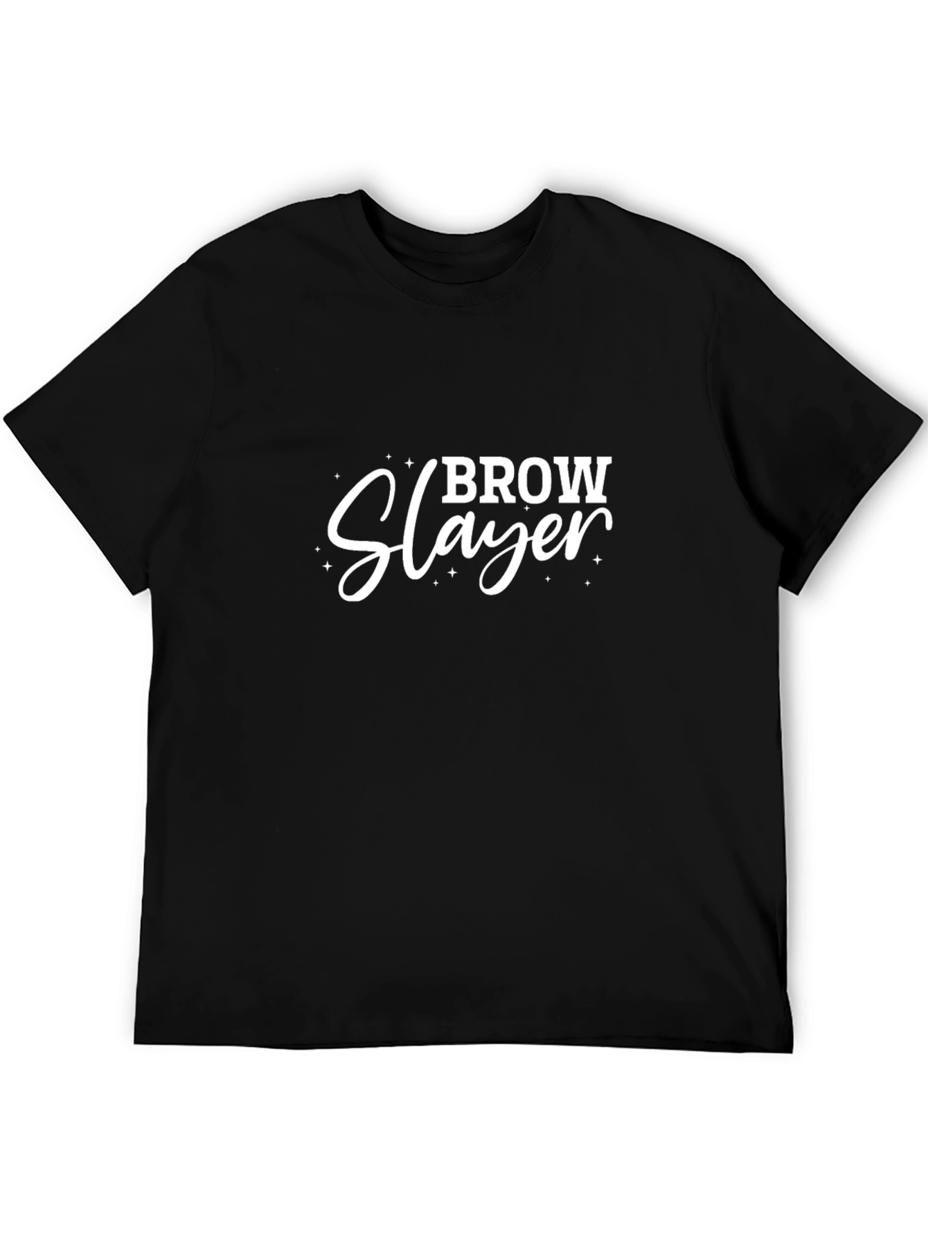 Brow Slayer Graphic Tee - Unisex Black Cotton T-Shirt