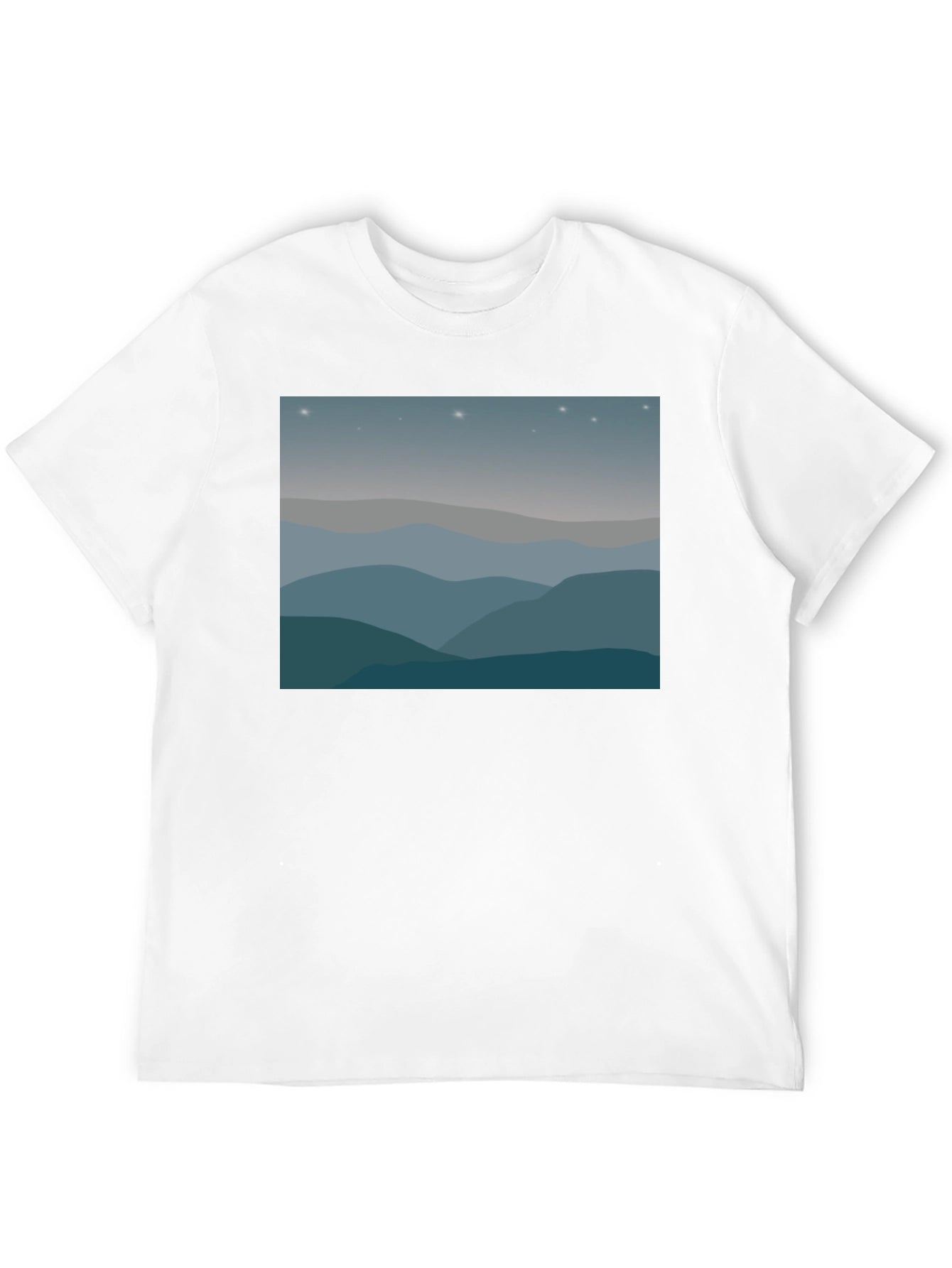 Starry Mountainscape Graphic Tee - Black