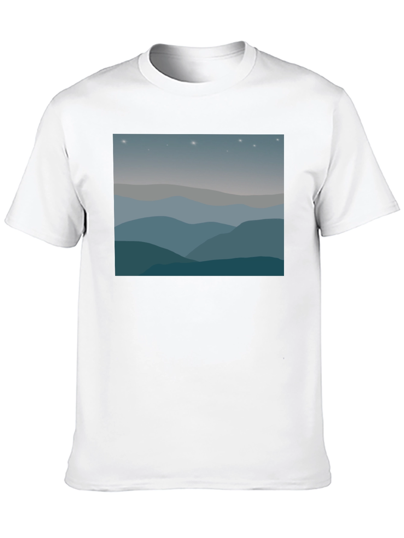 Starry Mountainscape Graphic Tee - Black