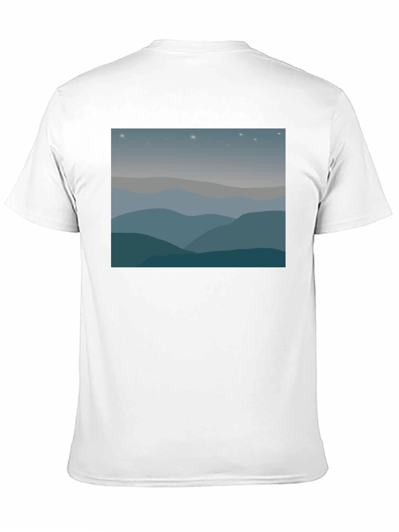 Starry Mountainscape Graphic Tee - Black