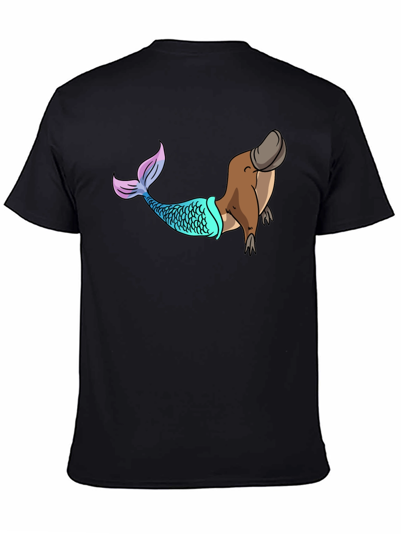 Mermaid Platypus Graphic Tee - Novelty T-Shirt