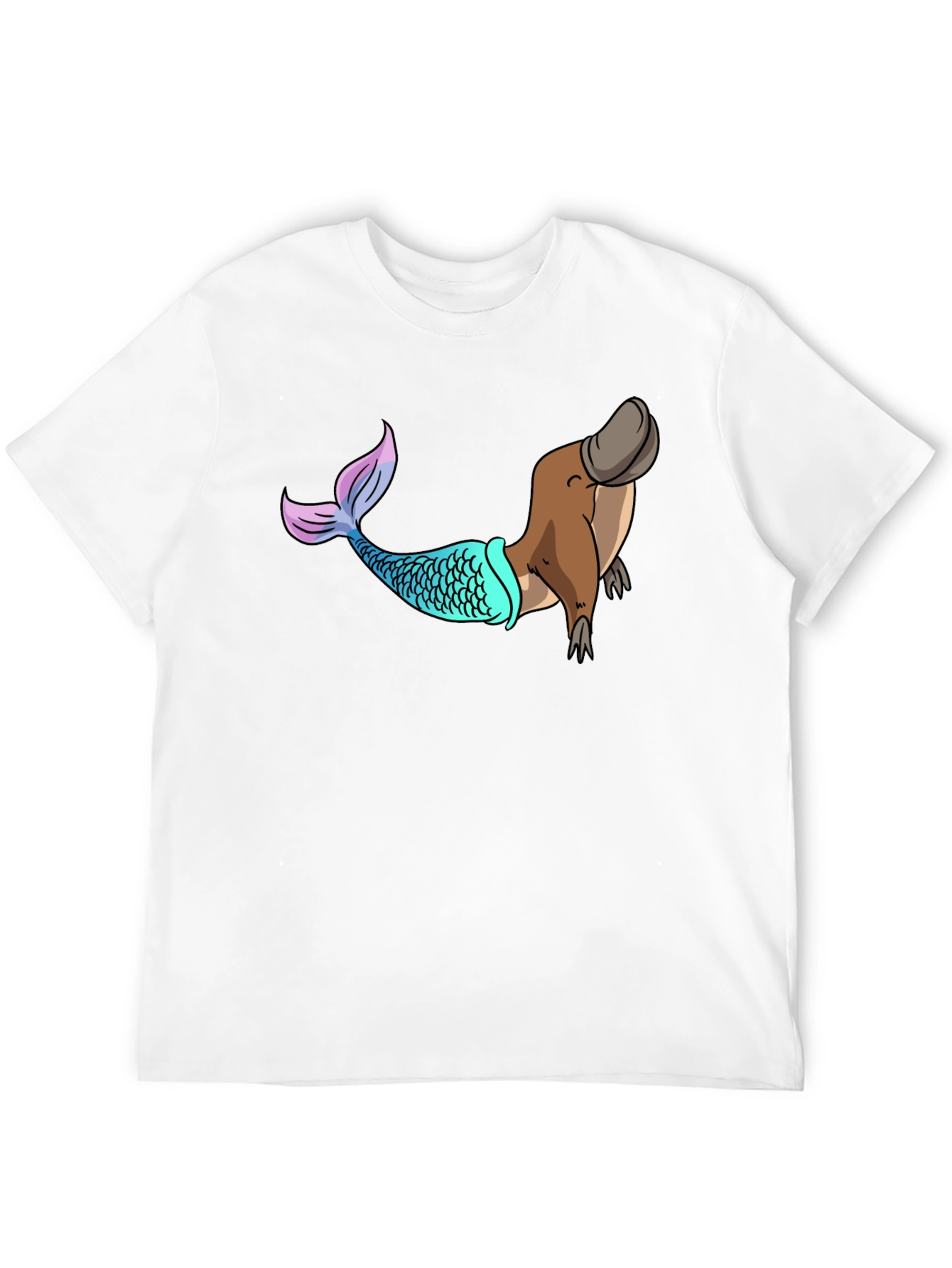 Mermaid Platypus Graphic Tee - Novelty T-Shirt
