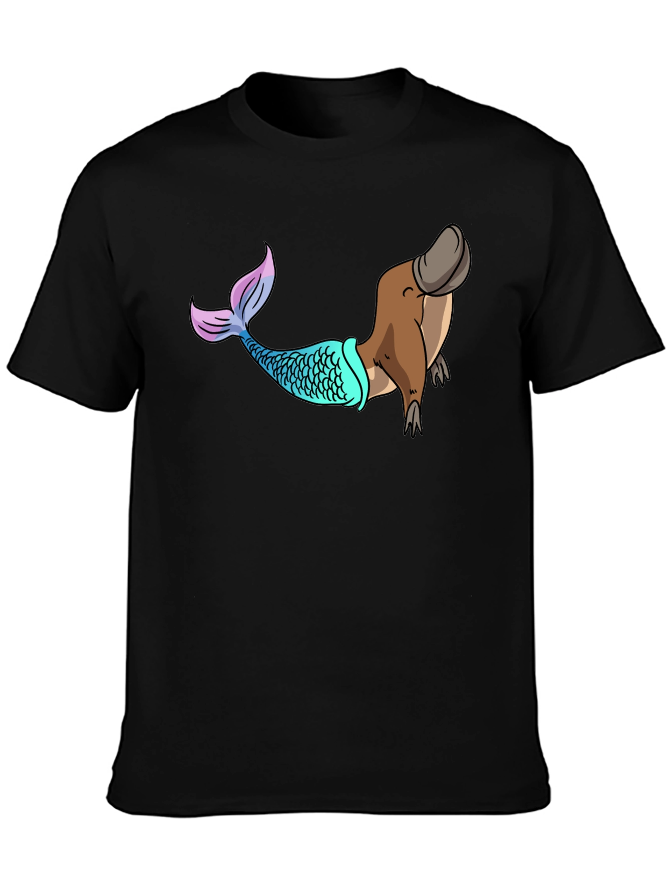 Mermaid Platypus Graphic Tee - Novelty T-Shirt