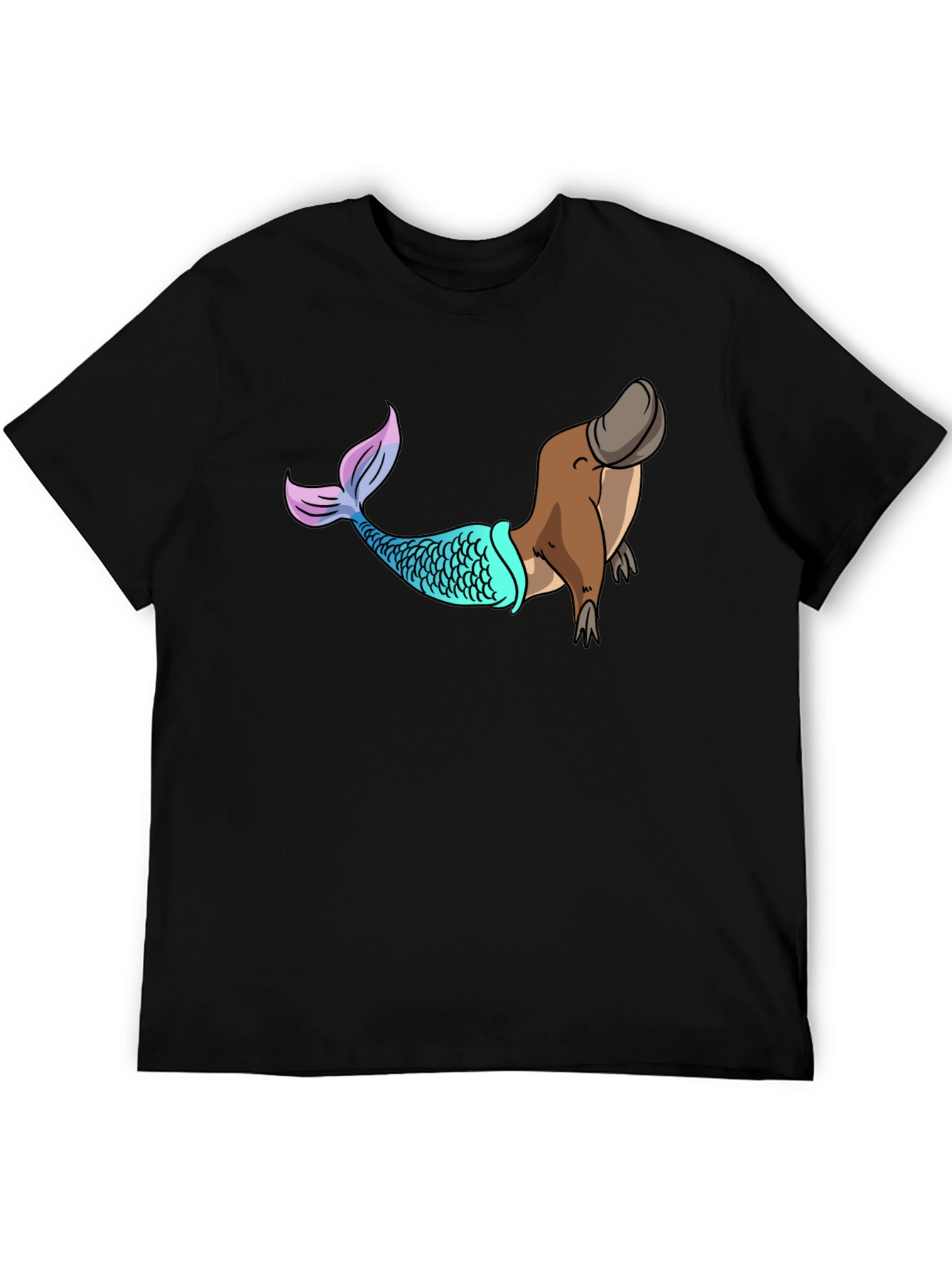 Mermaid Platypus Graphic Tee - Novelty T-Shirt