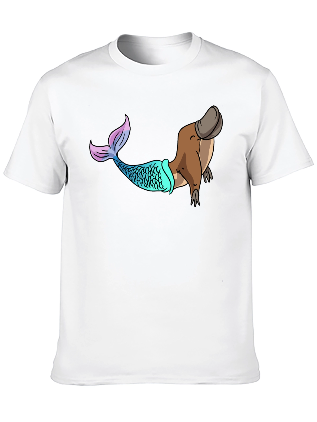 Mermaid Platypus Graphic Tee - Novelty T-Shirt