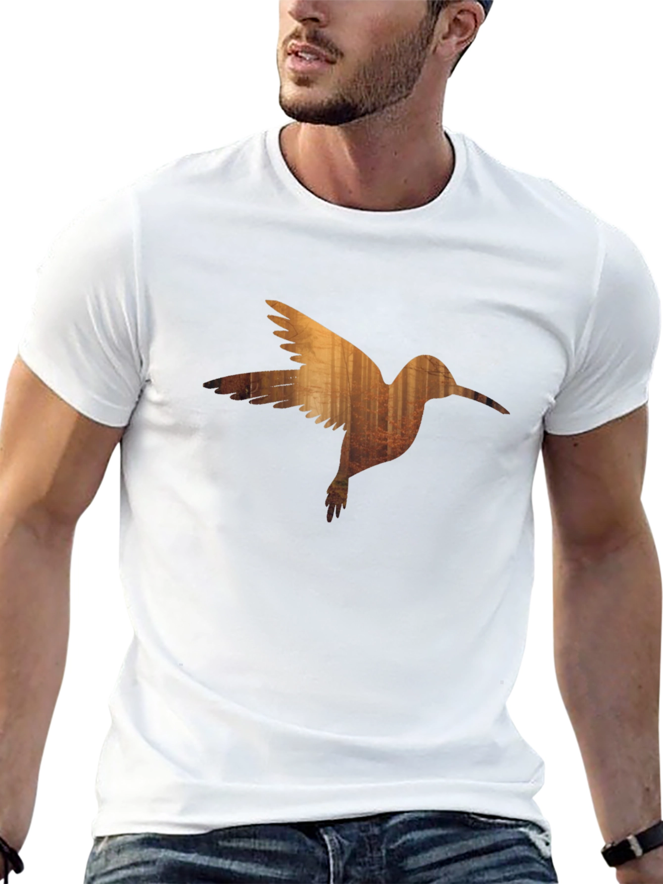 Hummingbird Forest Graphic Black T-Shirt