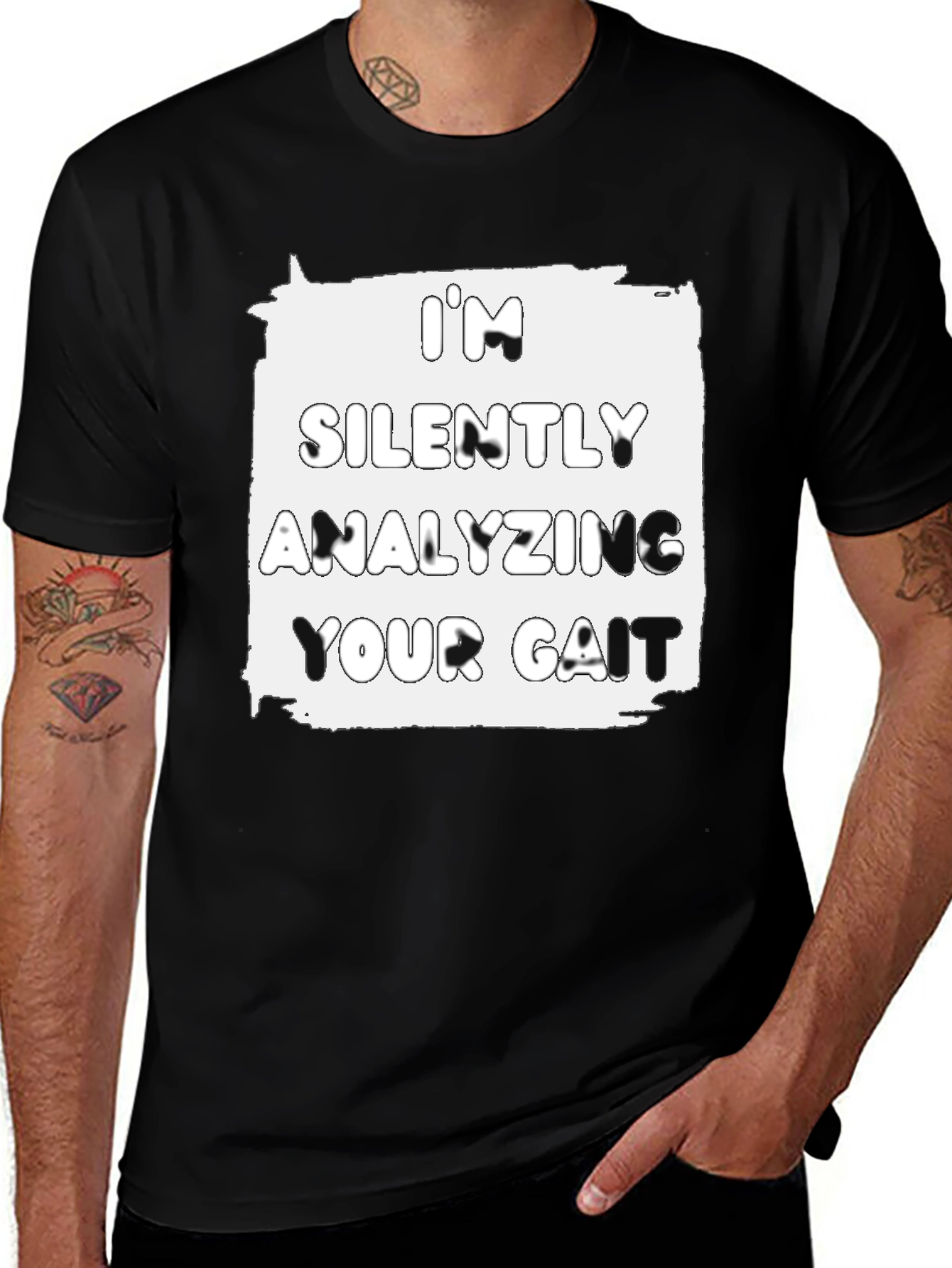 Analyzing Your Gait Graphic Tee - Black Cotton T-Shirt