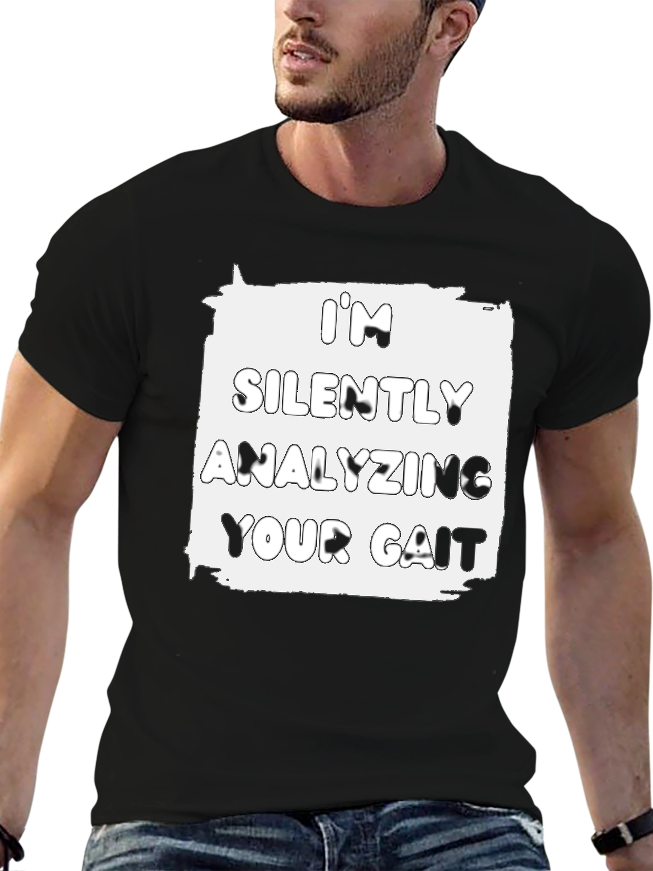 Analyzing Your Gait Graphic Tee - Black Cotton T-Shirt