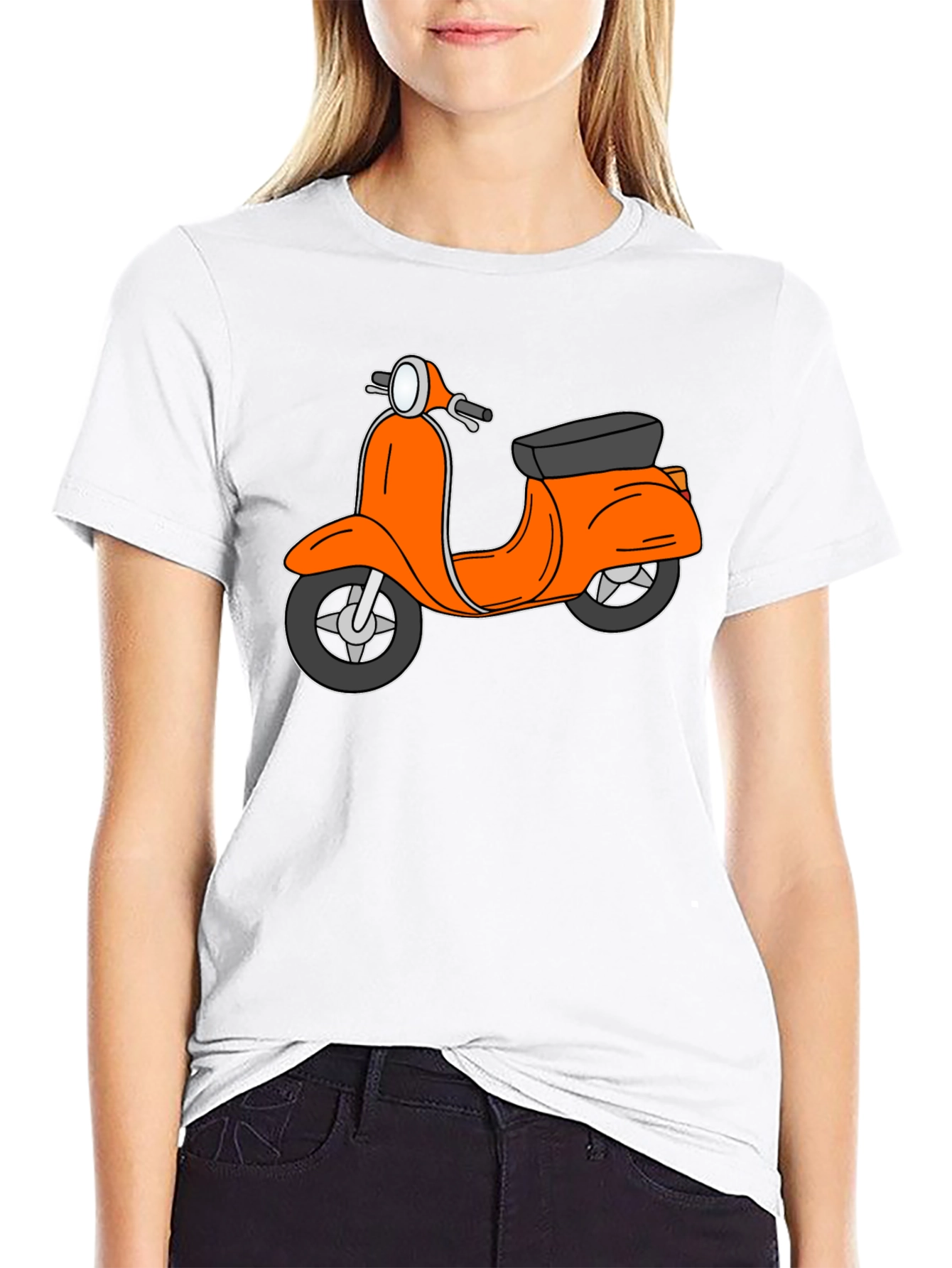 Retro Scooter Graphic Tee - Black