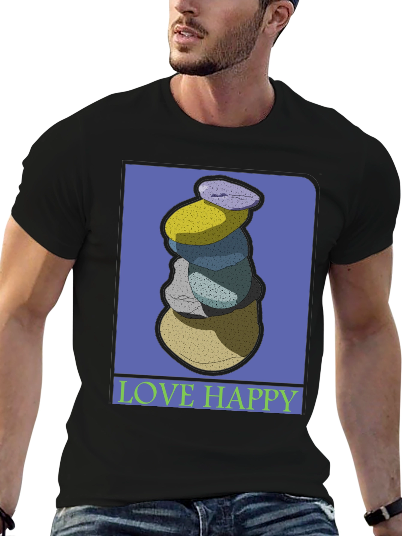 Stacked Stones Graphic Tee - Love Happy