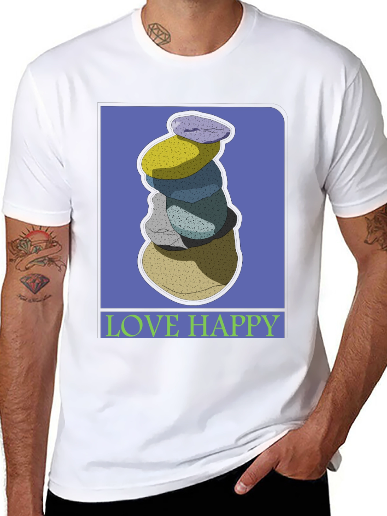 Stacked Stones Graphic Tee - Love Happy