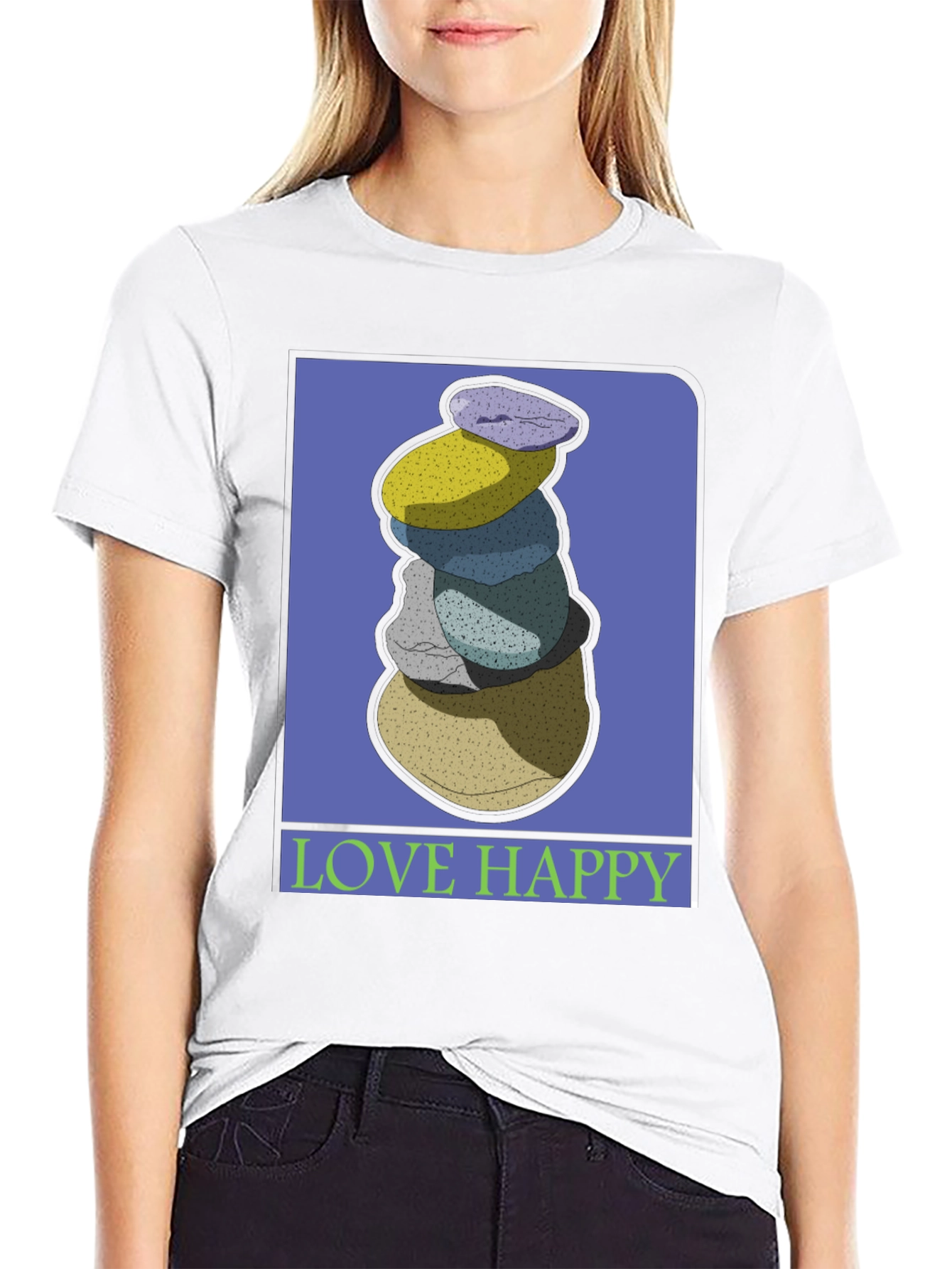 Stacked Stones Graphic Tee - Love Happy