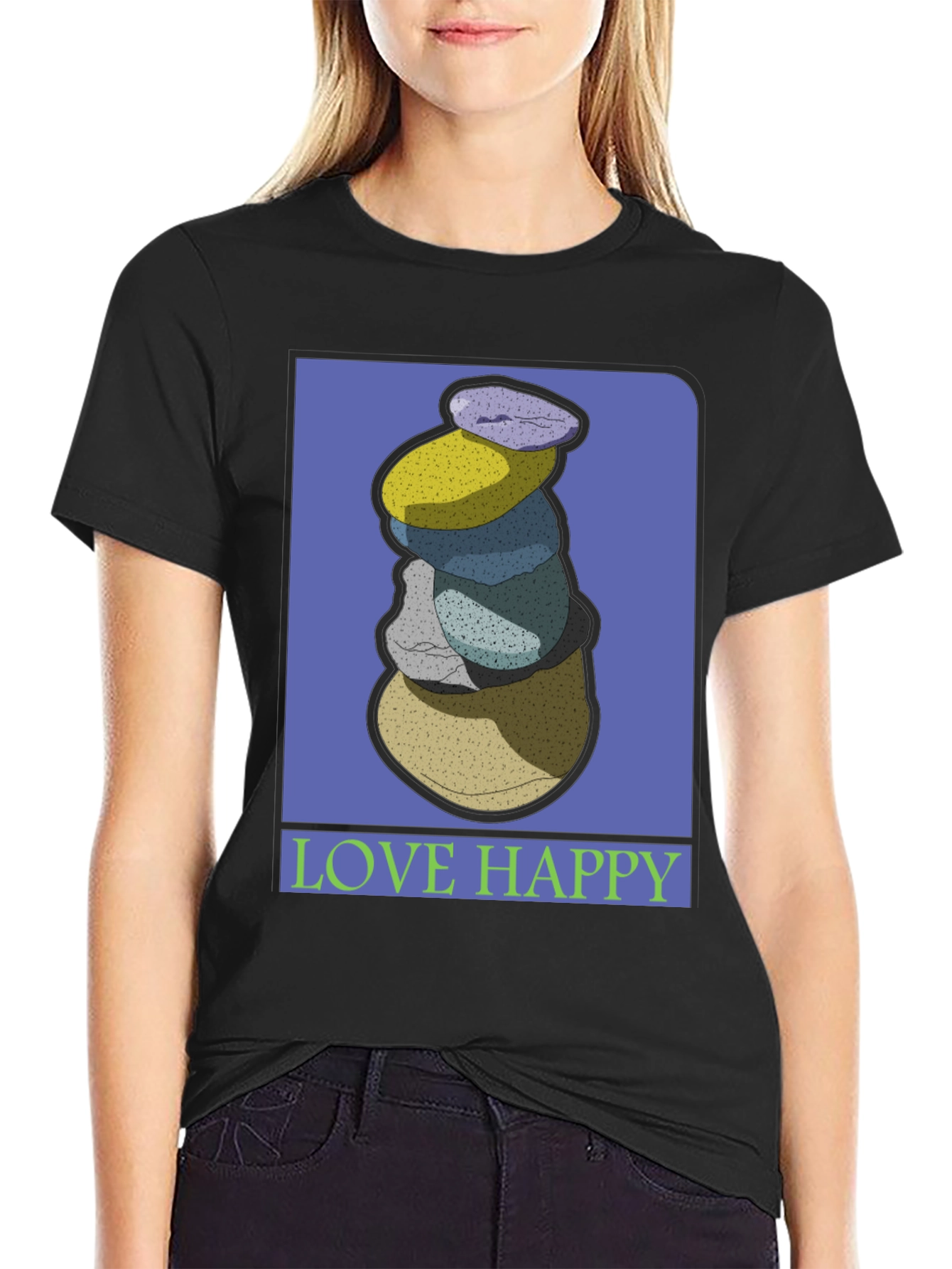 Stacked Stones Graphic Tee - Love Happy