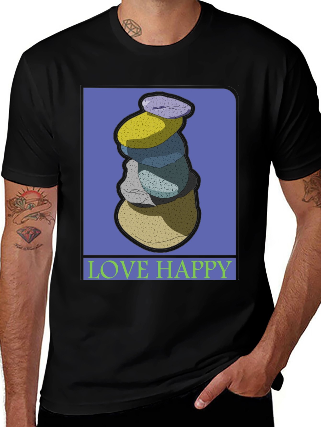Stacked Stones Graphic Tee - Love Happy